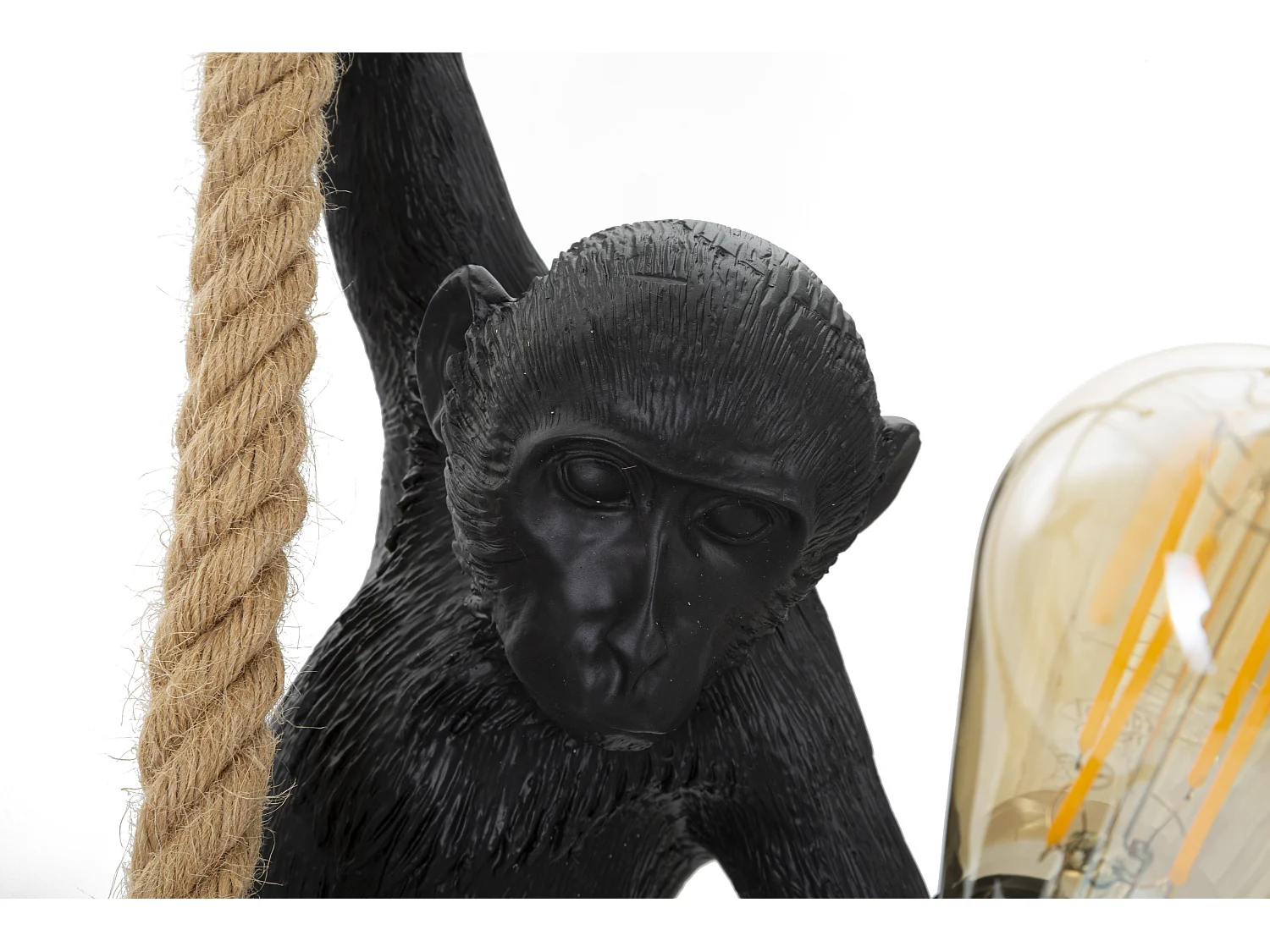 Lampe Suspension en Résine "Singe" 60cm Noir