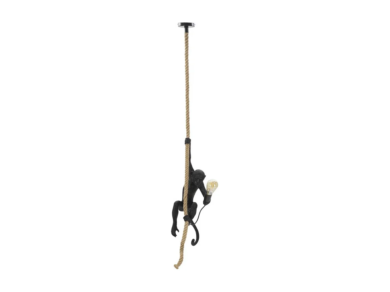 Lampe Suspension en Résine "Singe" 60cm Noir