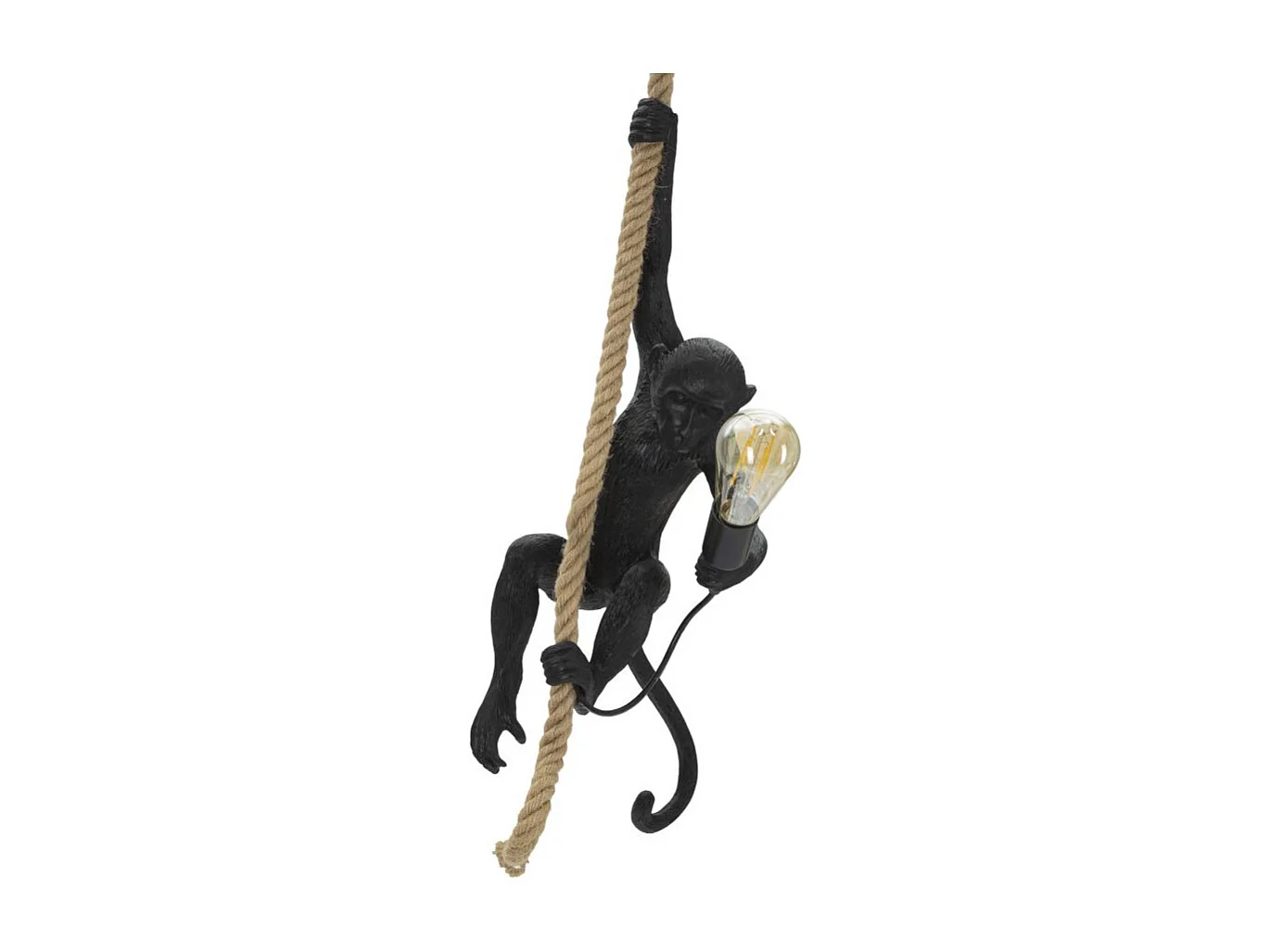 Lampe Suspension en Résine "Singe" 60cm Noir