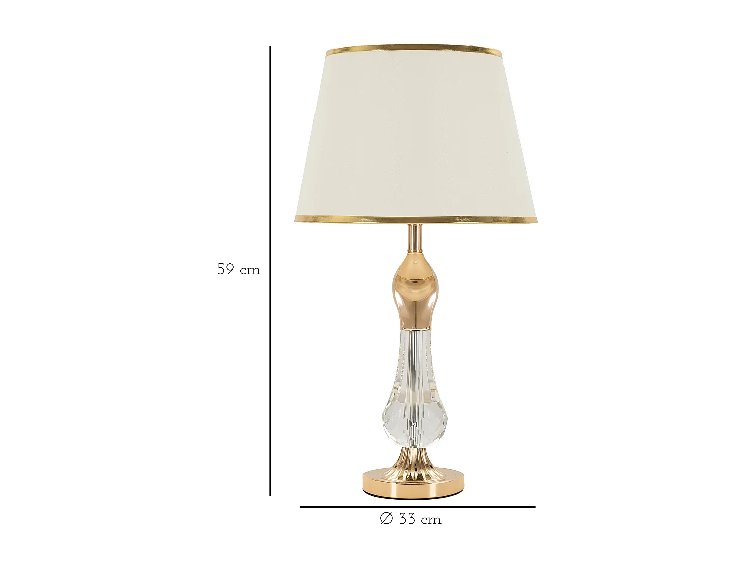 Lampe à Poser Design en Verre "Bravatislava" 59cm Or