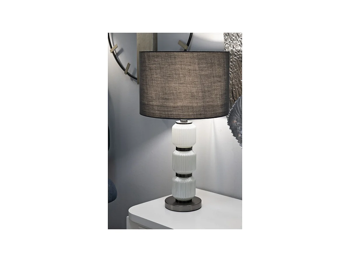Lampe à Poser en Verre "Bright Three" 57cm Blanc & Gris