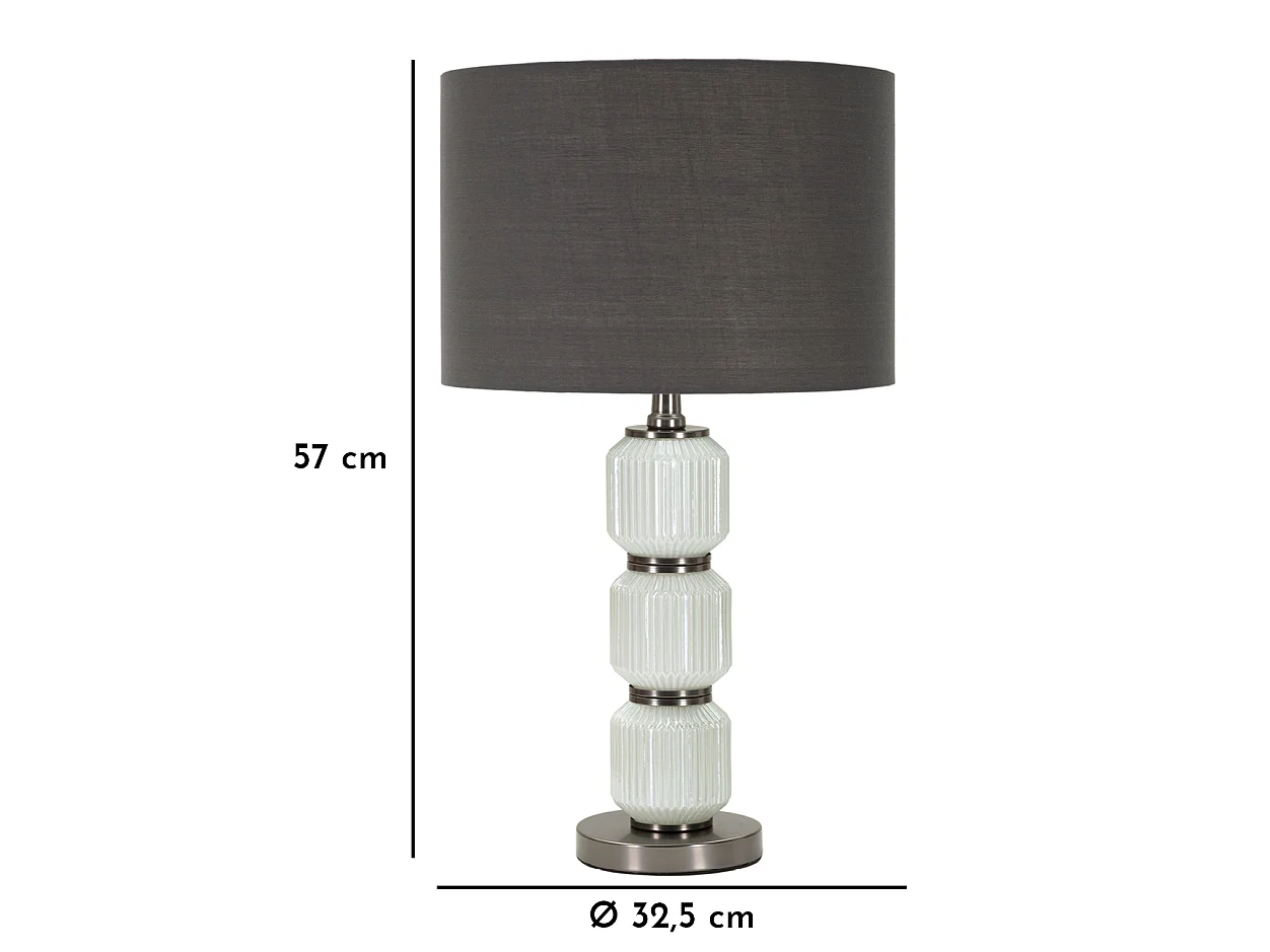 Lampe à Poser en Verre "Bright Three" 57cm Blanc & Gris
