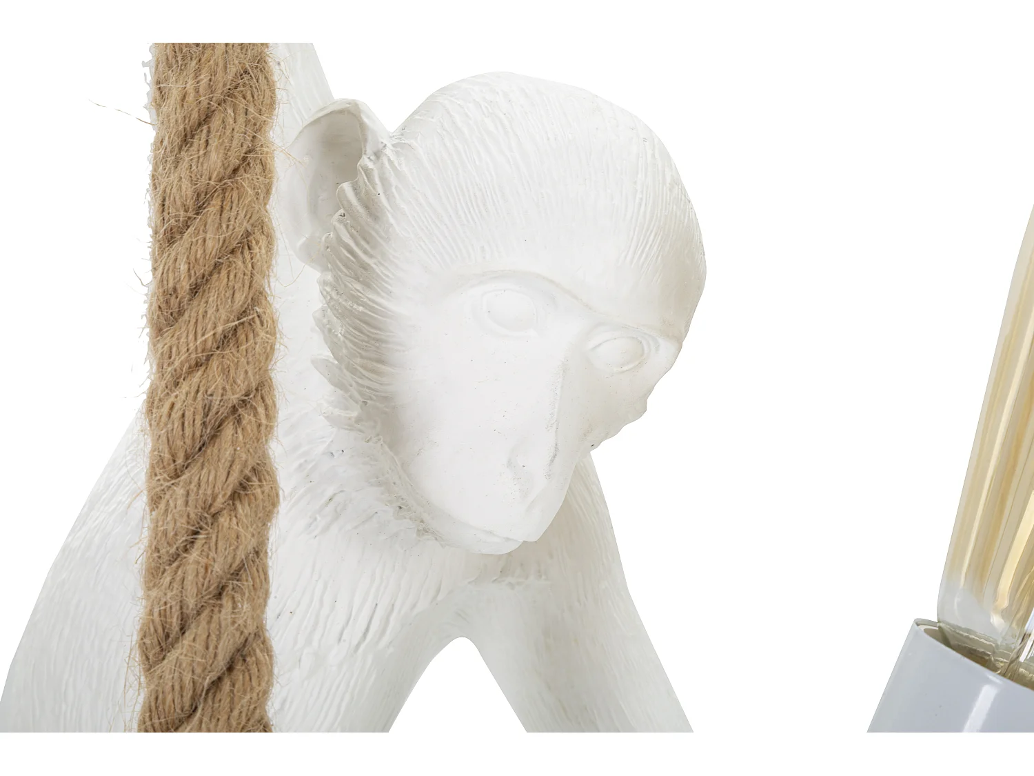 Lampe Suspension en Résine "Singe" 60cm Blanc