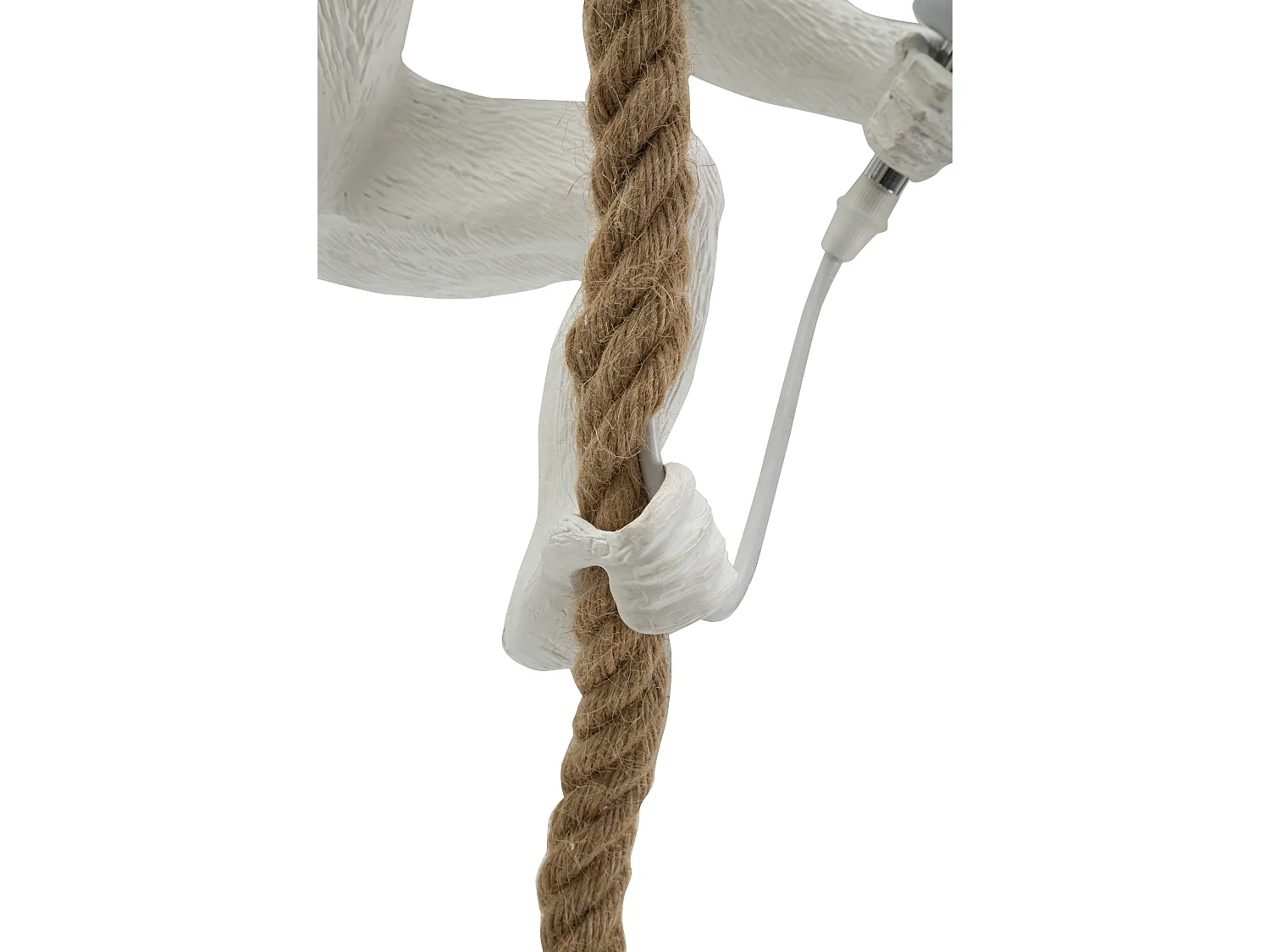 Lampe Suspension en Résine "Singe" 60cm Blanc