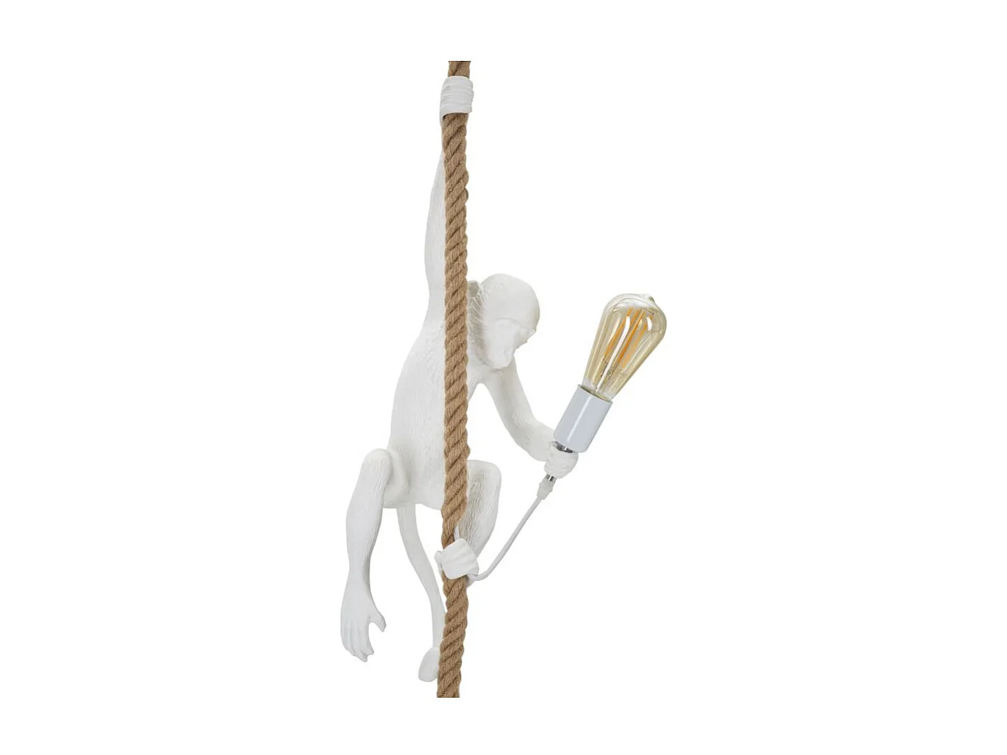 Lampe Suspension en Résine "Singe" 60cm Blanc