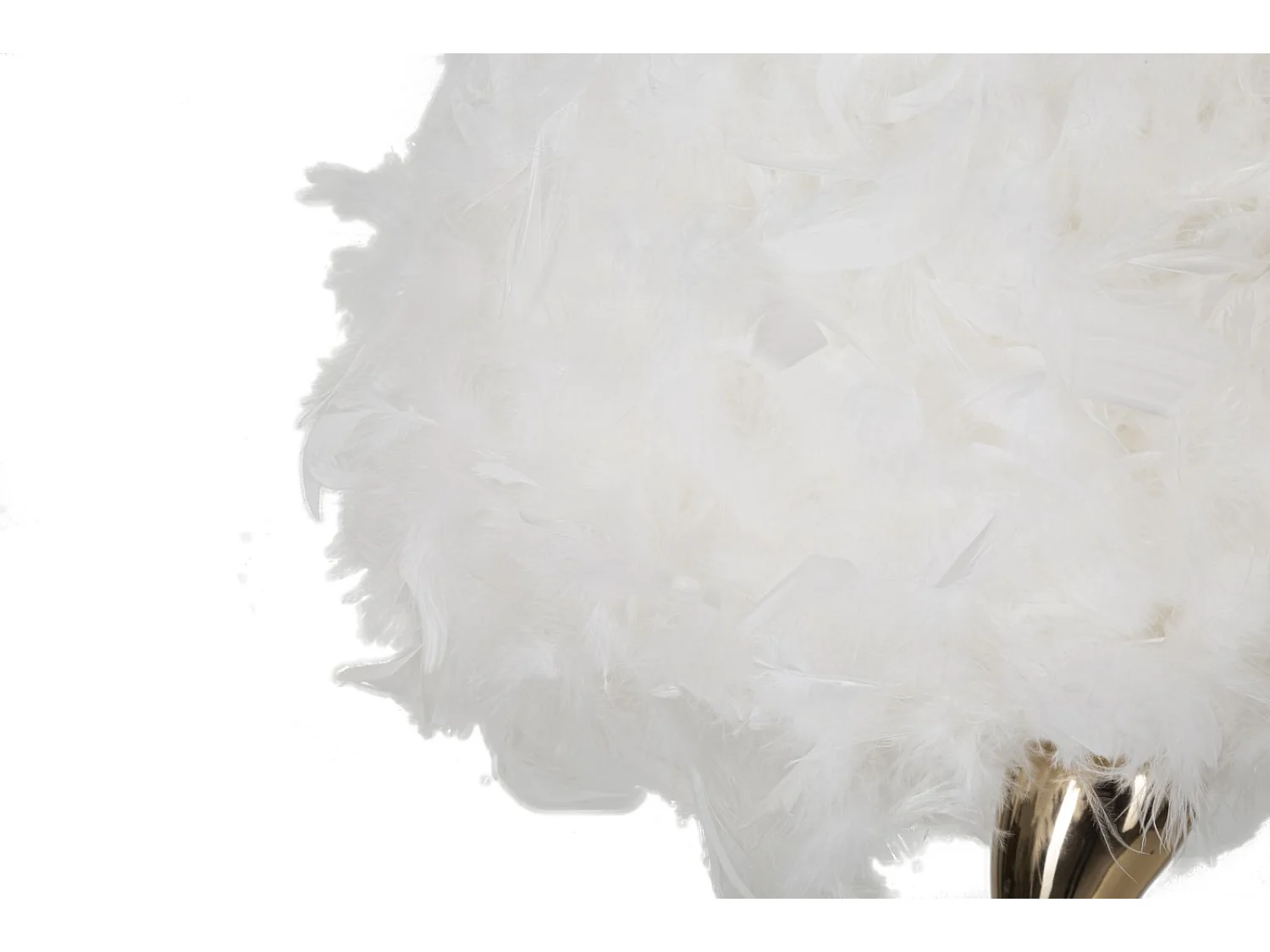 Lampe à Poser Imitation Plume "Cart" 47cm Or & Blanc