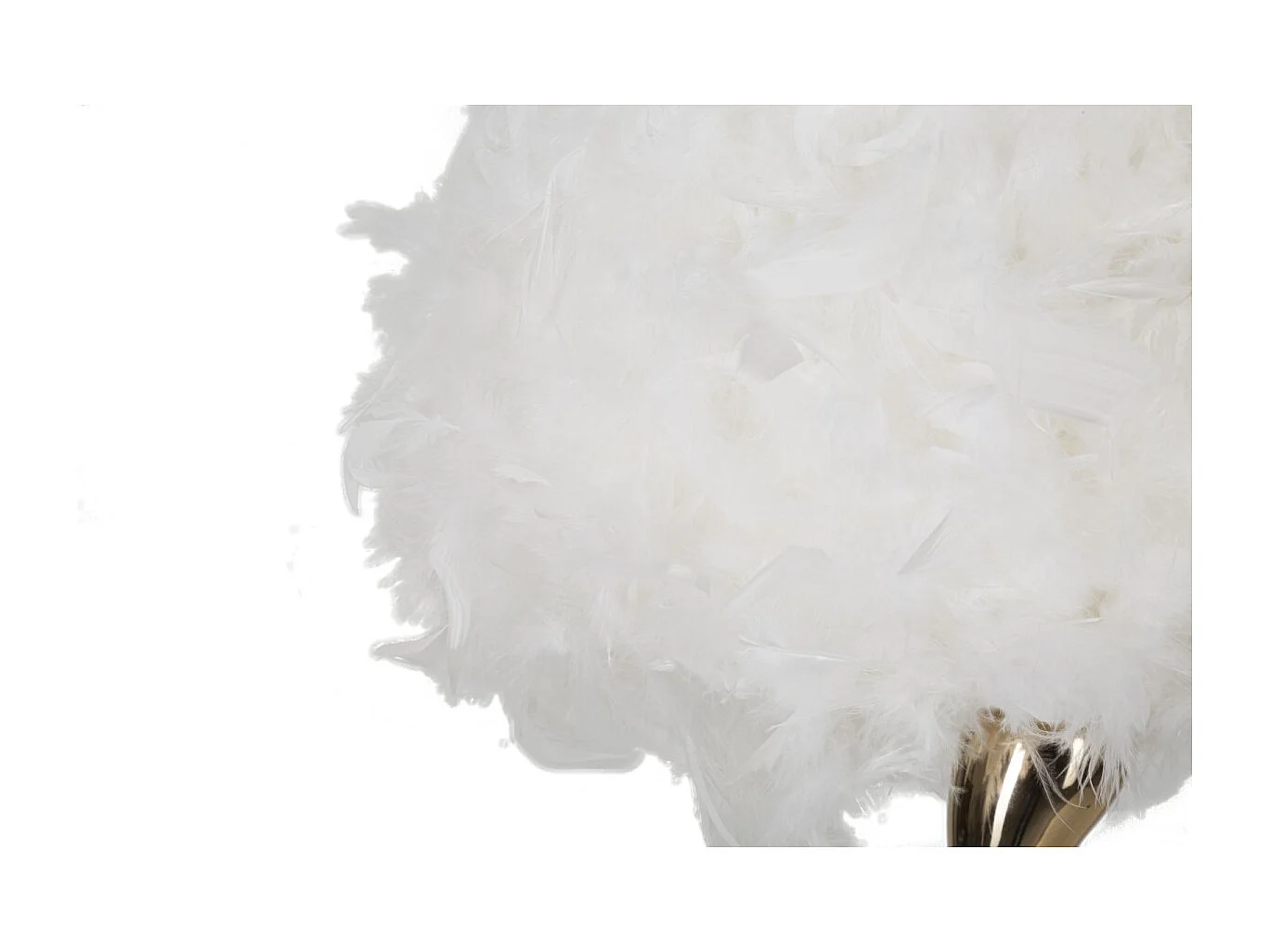 Lampe à Poser Imitation Plume "Cart" 47cm Or & Blanc