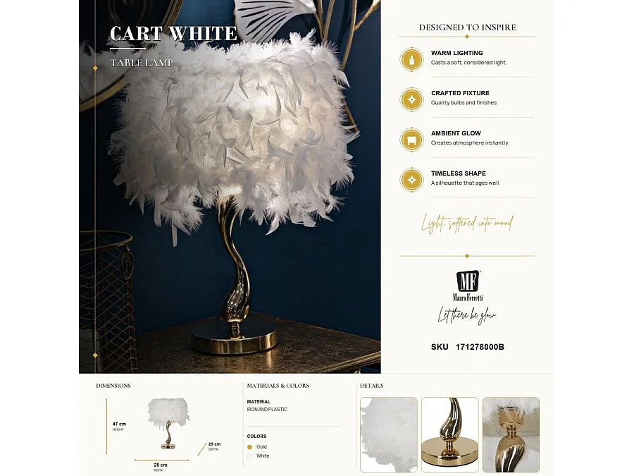 Tischlampe mit dekorativem Lampenschirm Cart