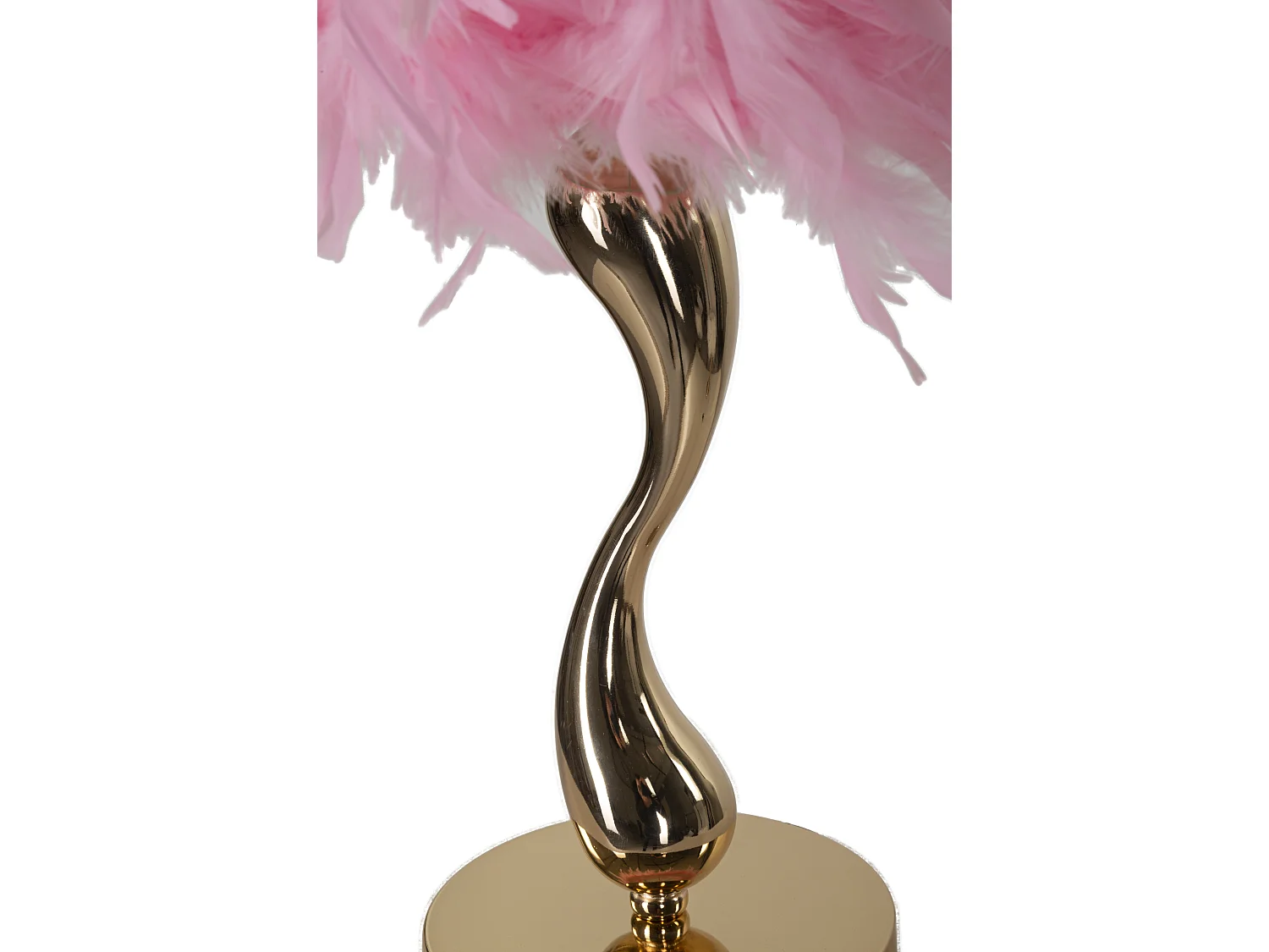 Lampada da tavolo con piume rosa cm  Ø 25x47