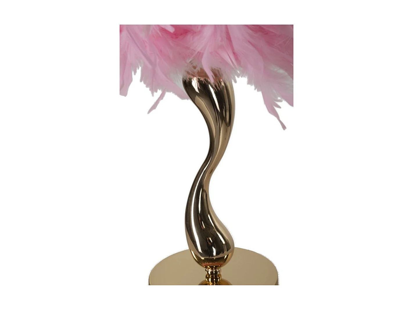 Lampe à Poser Imitation Plume "Cart" 47cm Or & Rose