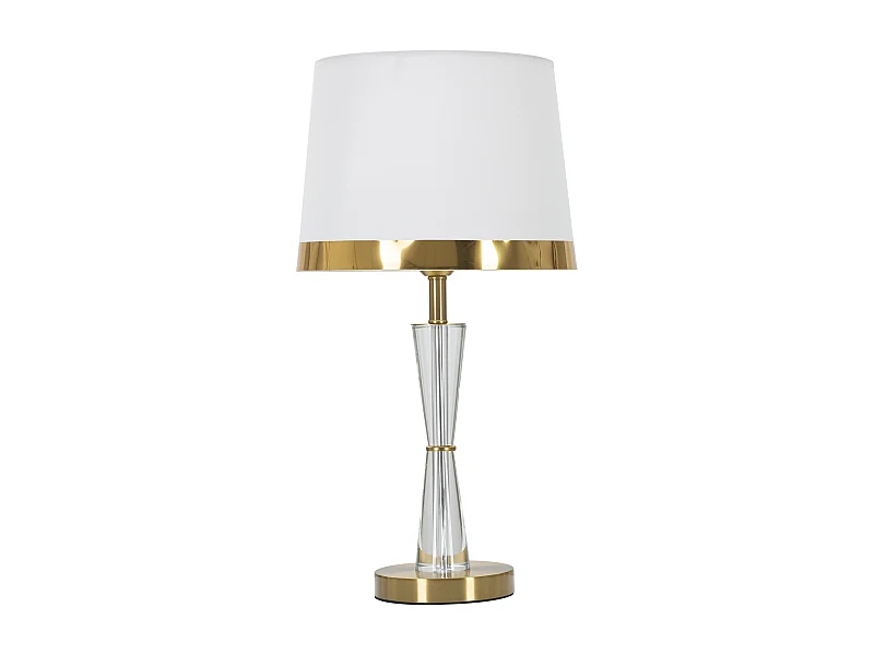 Lampe à Poser en Verre "Cristal" 56cm Blanc & Or