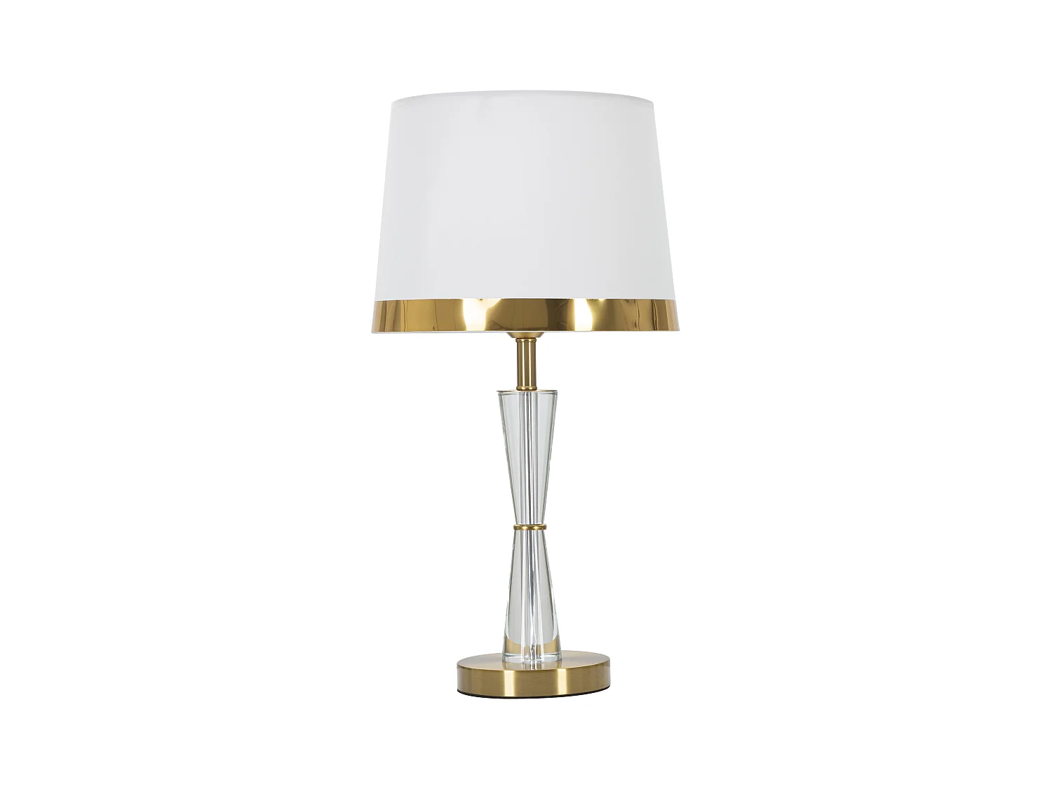 Lampe à Poser en Verre "Cristal" 56cm Blanc & Or