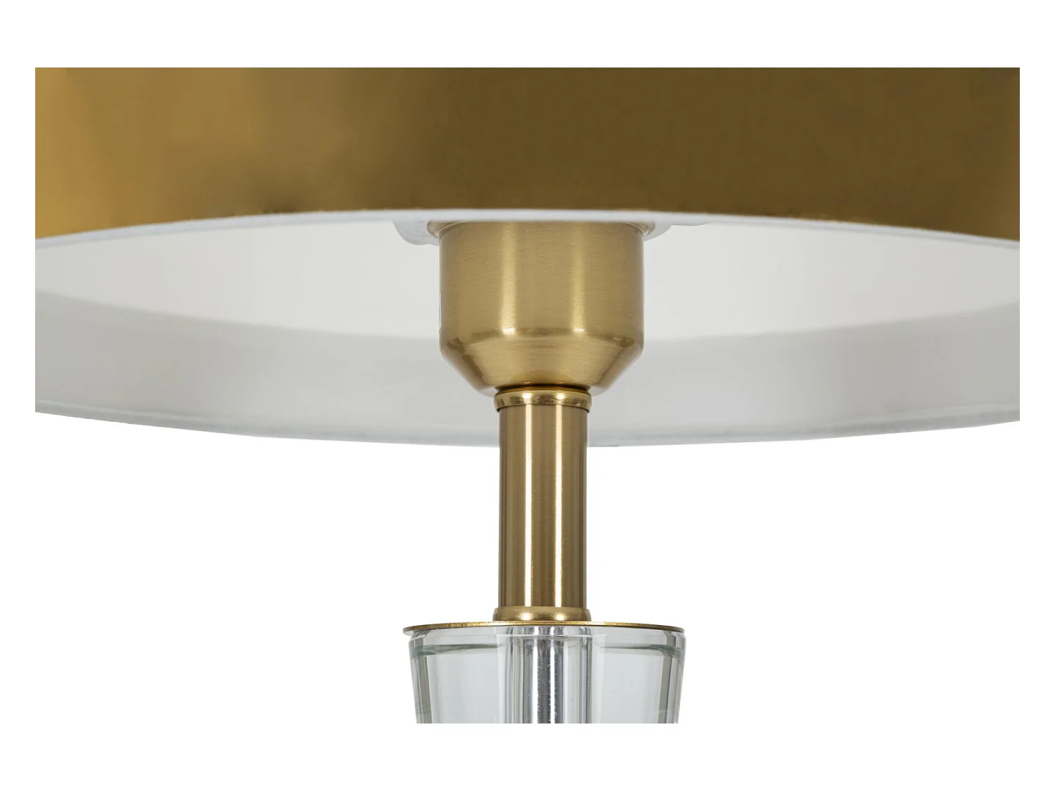 Lampe à Poser en Verre "Cristal" 56cm Blanc & Or