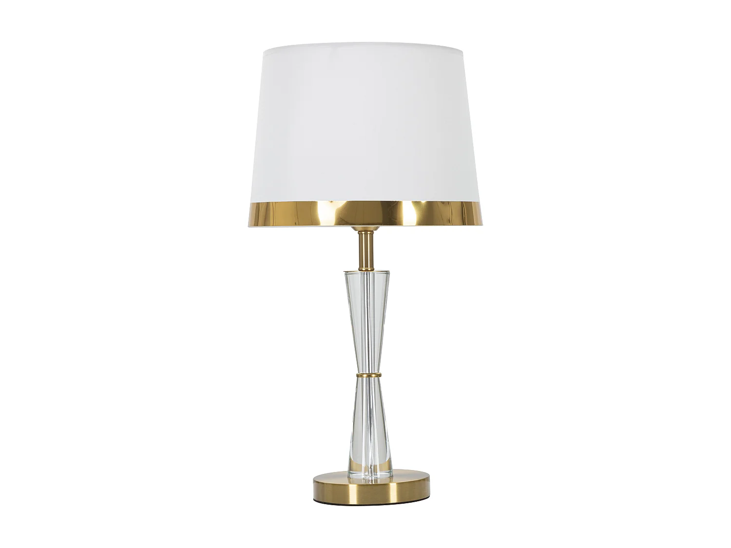 Lampe à Poser en Verre "Cristal" 56cm Blanc & Or