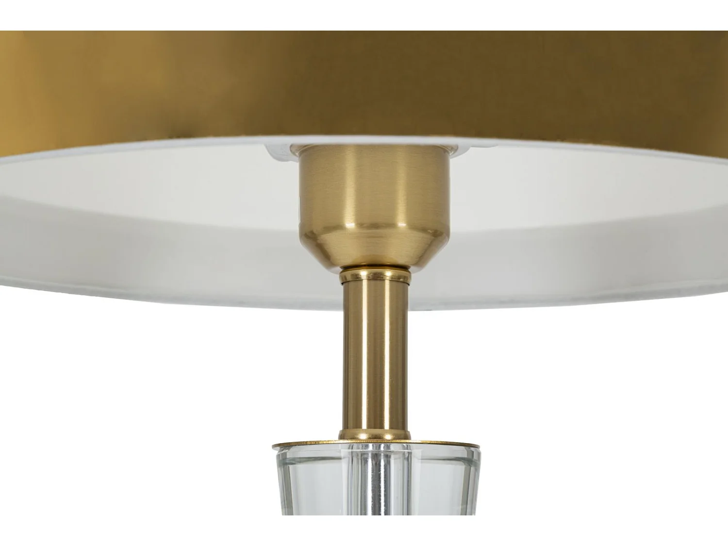 Lampe à Poser en Verre "Cristal" 56cm Blanc & Or