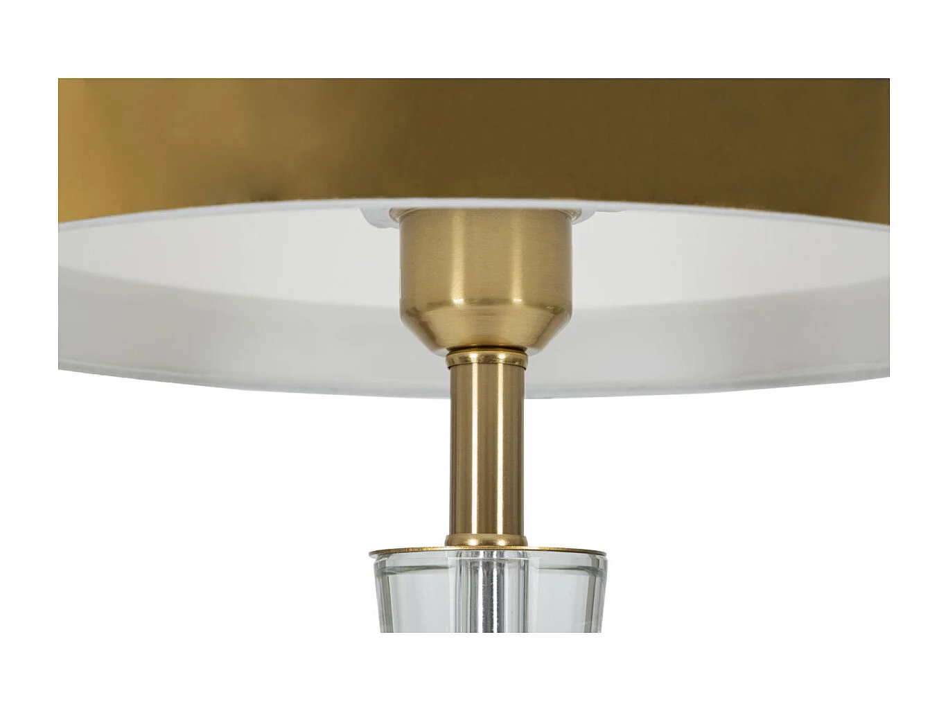 Lampe à Poser en Verre "Cristal" 56cm Blanc & Or