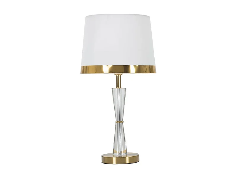 Lampe à Poser en Verre "Cristal" 56cm Blanc & Or