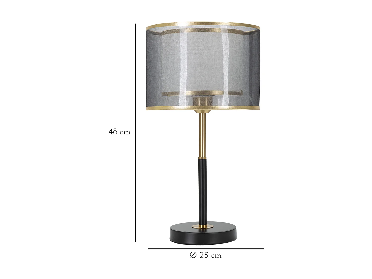 Lampe à Poser en Métal "Levels" 48cm Noir & Or