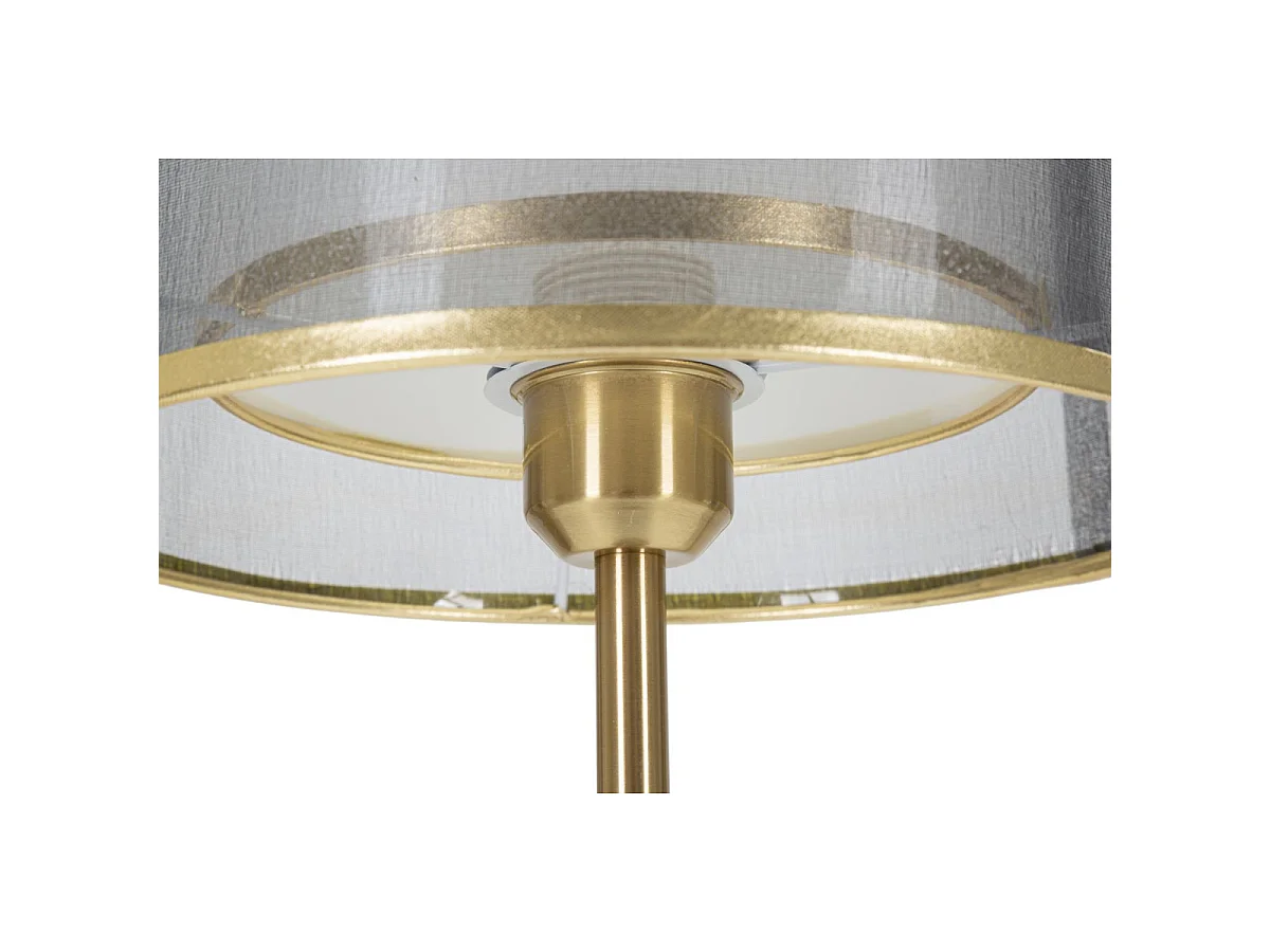 Tafellamp Levels, zwart en goudkleurig, ijzer en stof, 25 x 25 x 48 cm, 1 x E27, max. 40 W