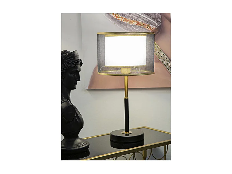 Lampe à Poser en Métal "Levels" 48cm Noir & Or