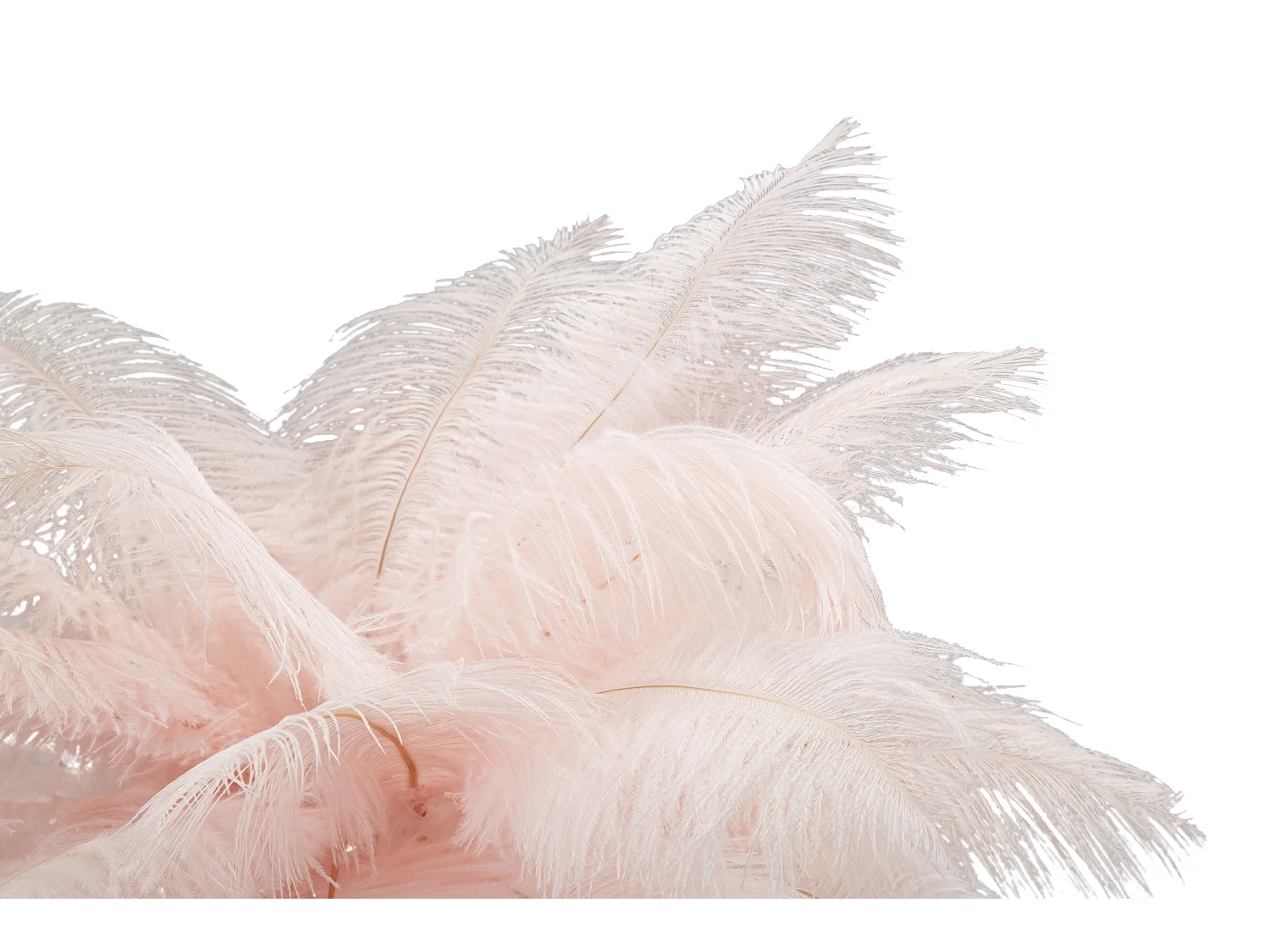 Lampe à Poser Imitation Plume "Palm" 60cm Or & Rose