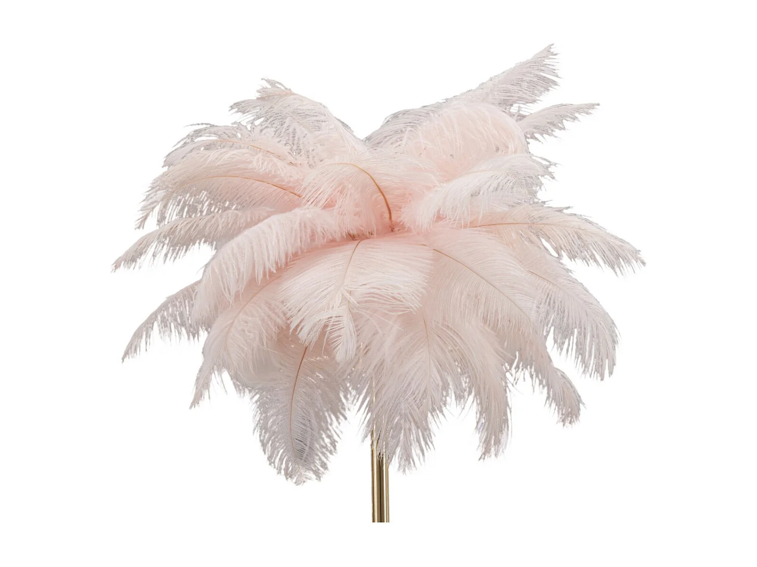 Lampe à Poser Imitation Plume "Palm" 60cm Or & Rose