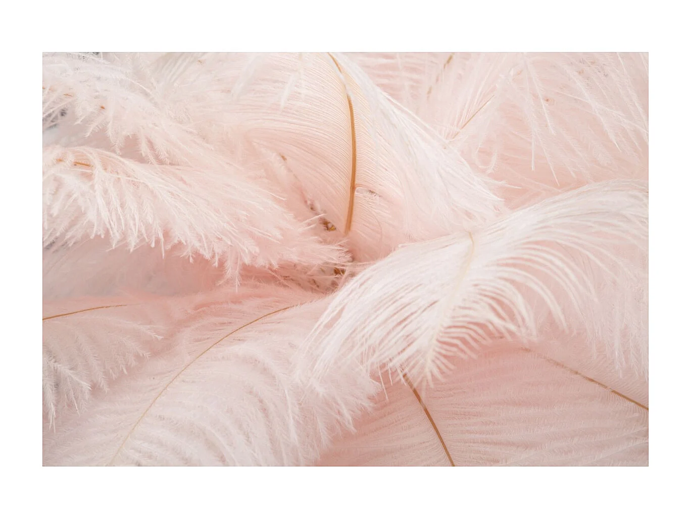 Lampe à Poser Imitation Plume "Palm" 60cm Or & Rose