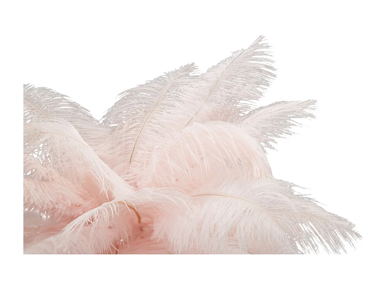 Lampe à Poser Imitation Plume "Palm" 60cm Or & Rose