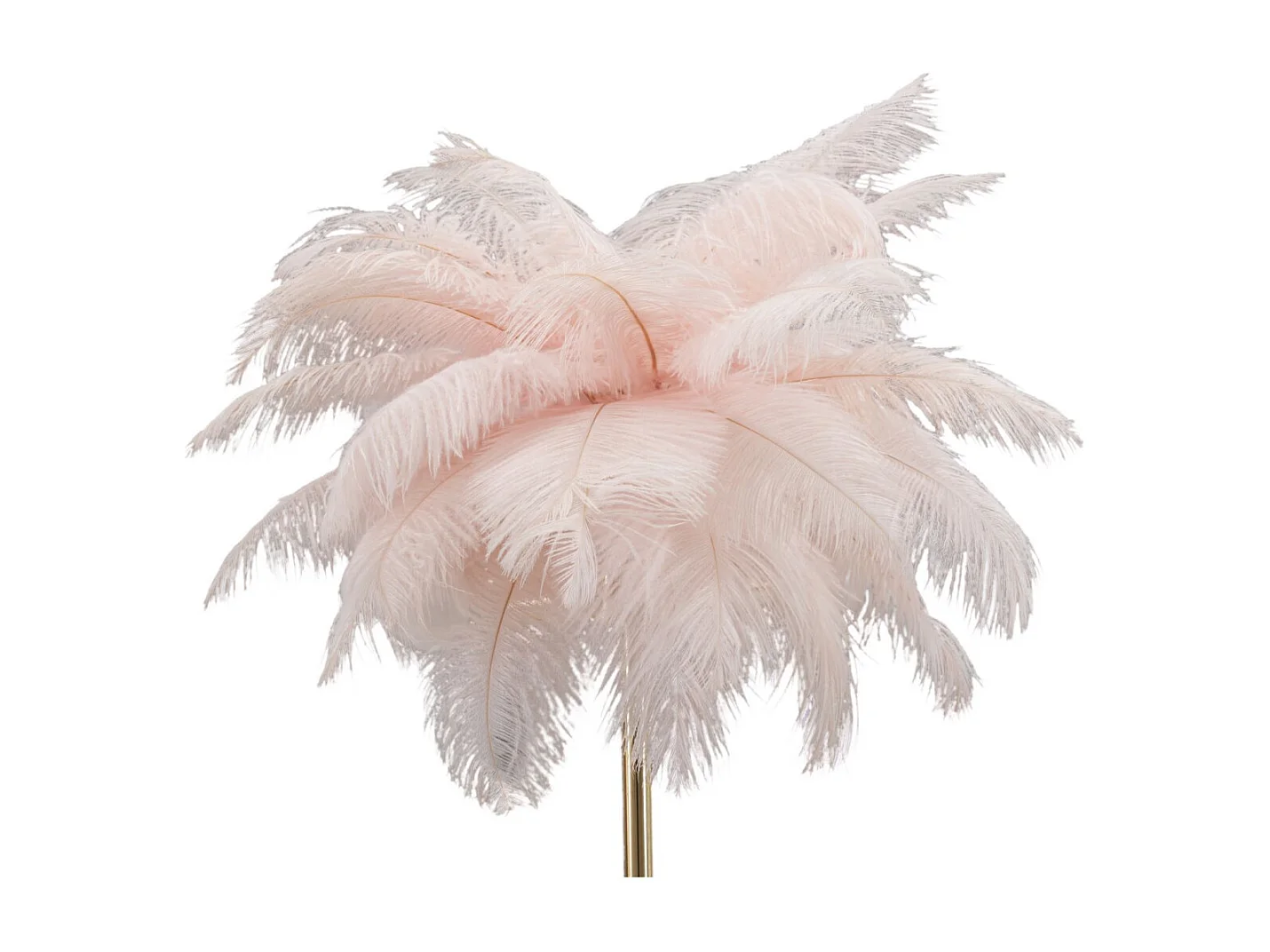 Lampe à Poser Imitation Plume "Palm" 60cm Or & Rose