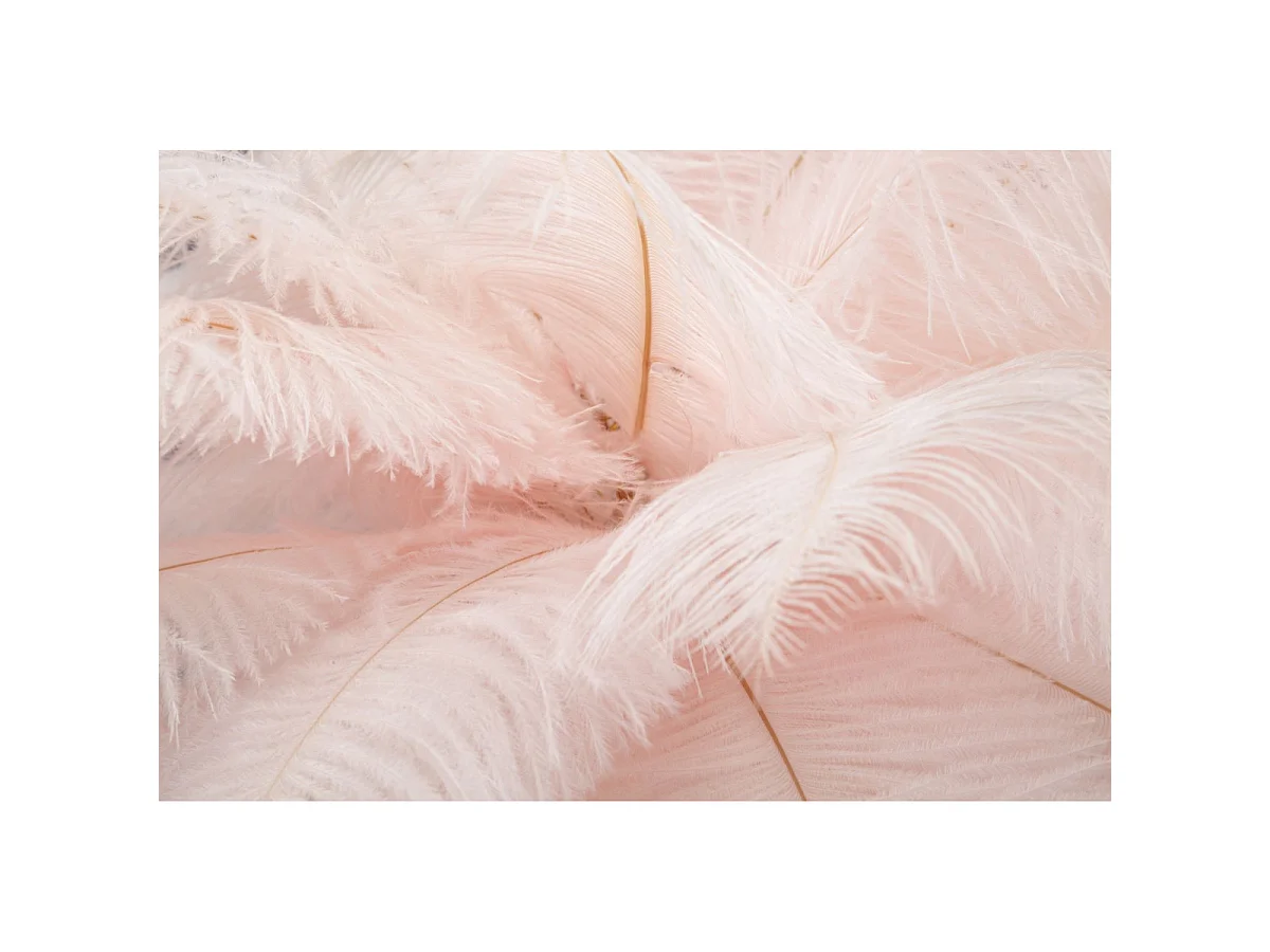 Lampe à Poser Imitation Plume "Palm" 60cm Or & Rose