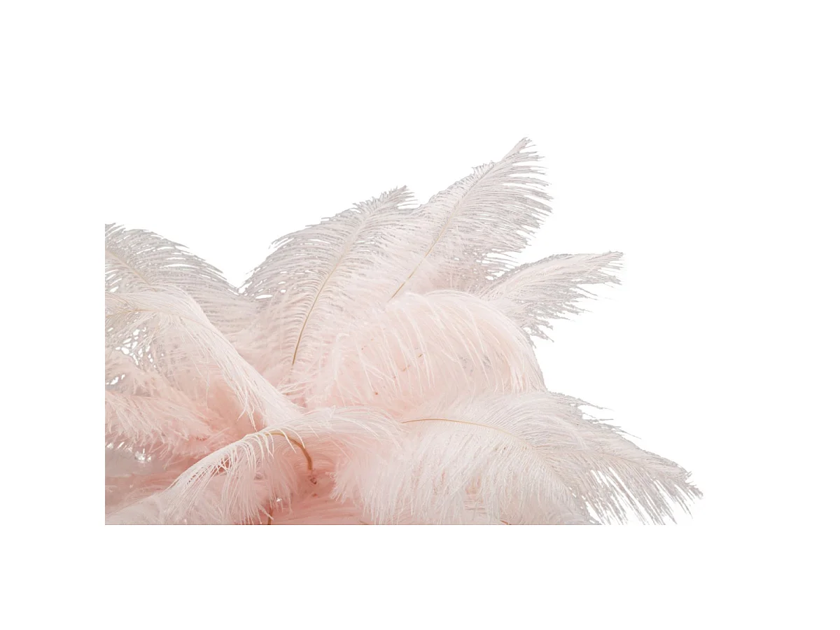 Lampe à Poser Imitation Plume "Palm" 60cm Or & Rose
