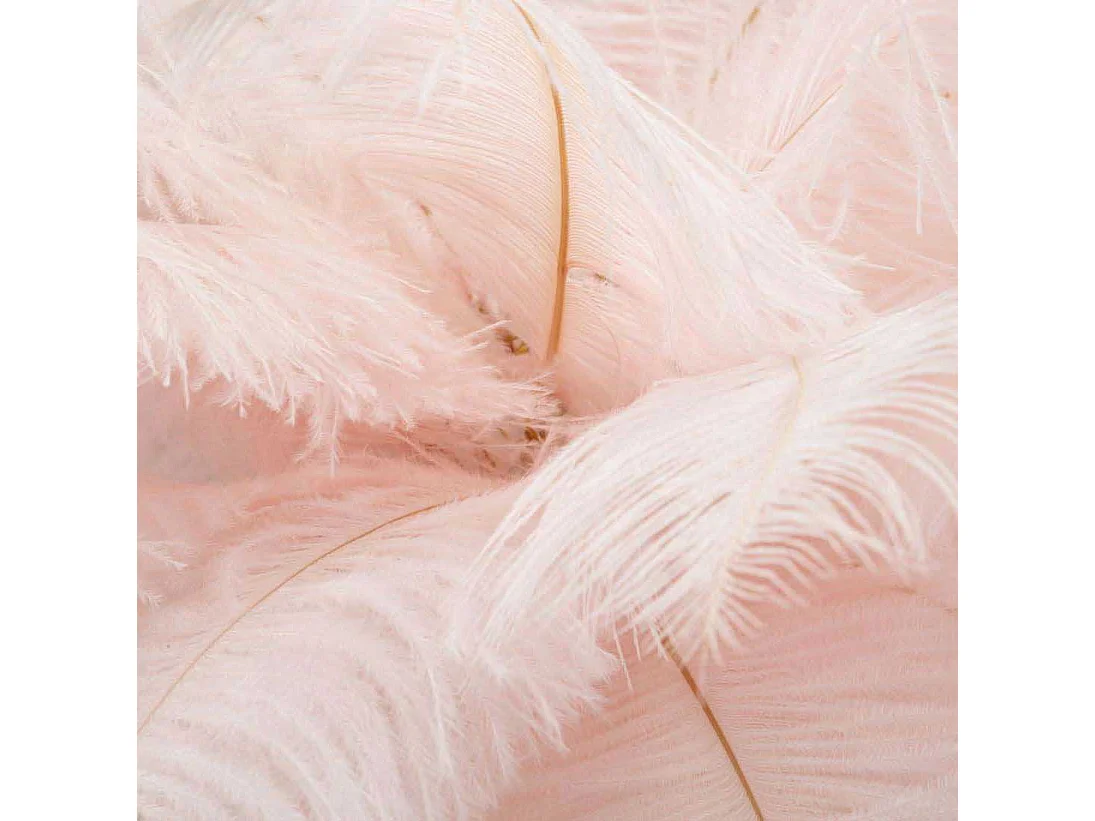 Lampe à Poser Imitation Plume "Palm" 60cm Or & Rose