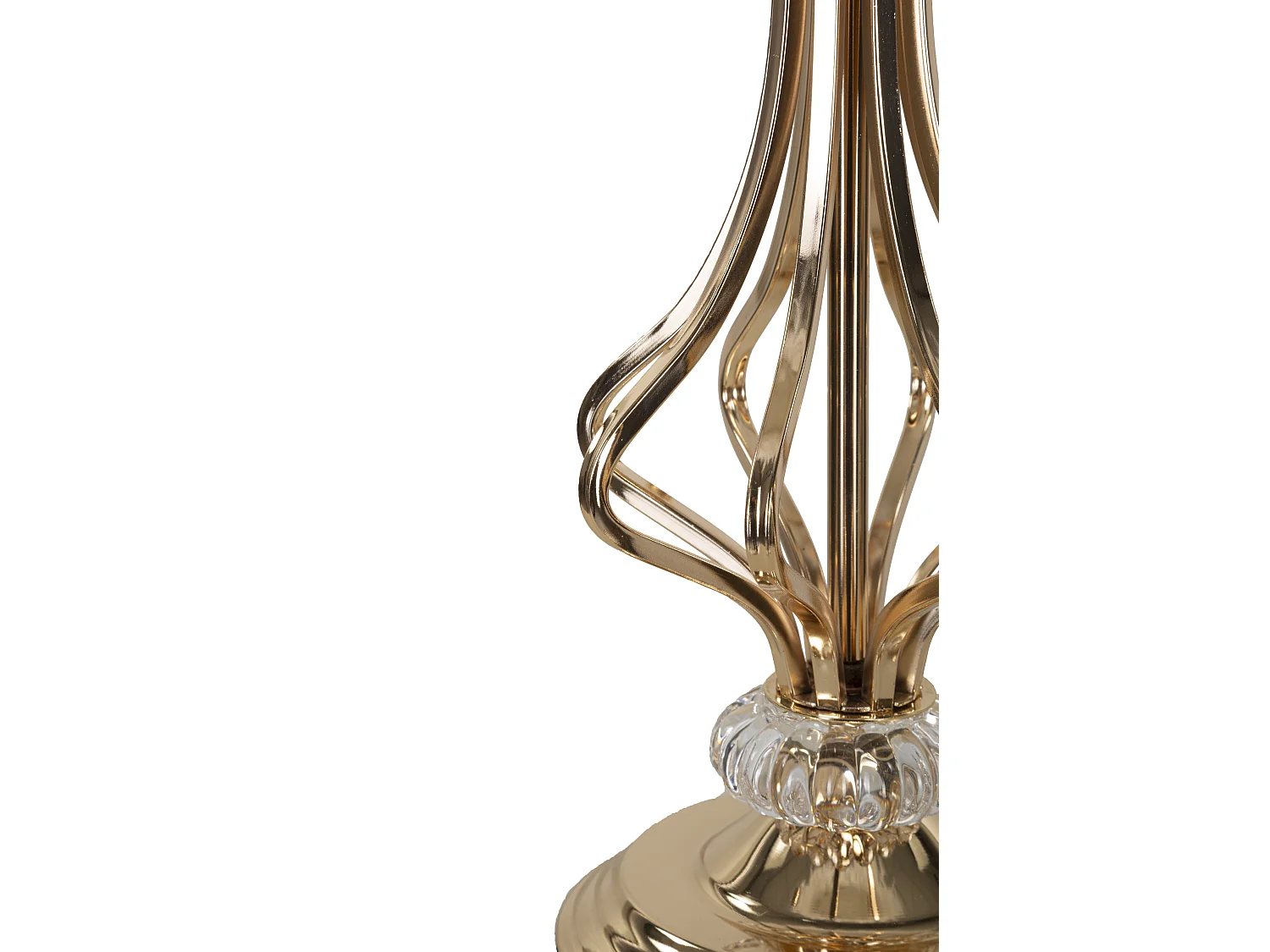 Lampe à Poser Imitation Plume "Tarty" 54cm Or & Blanc