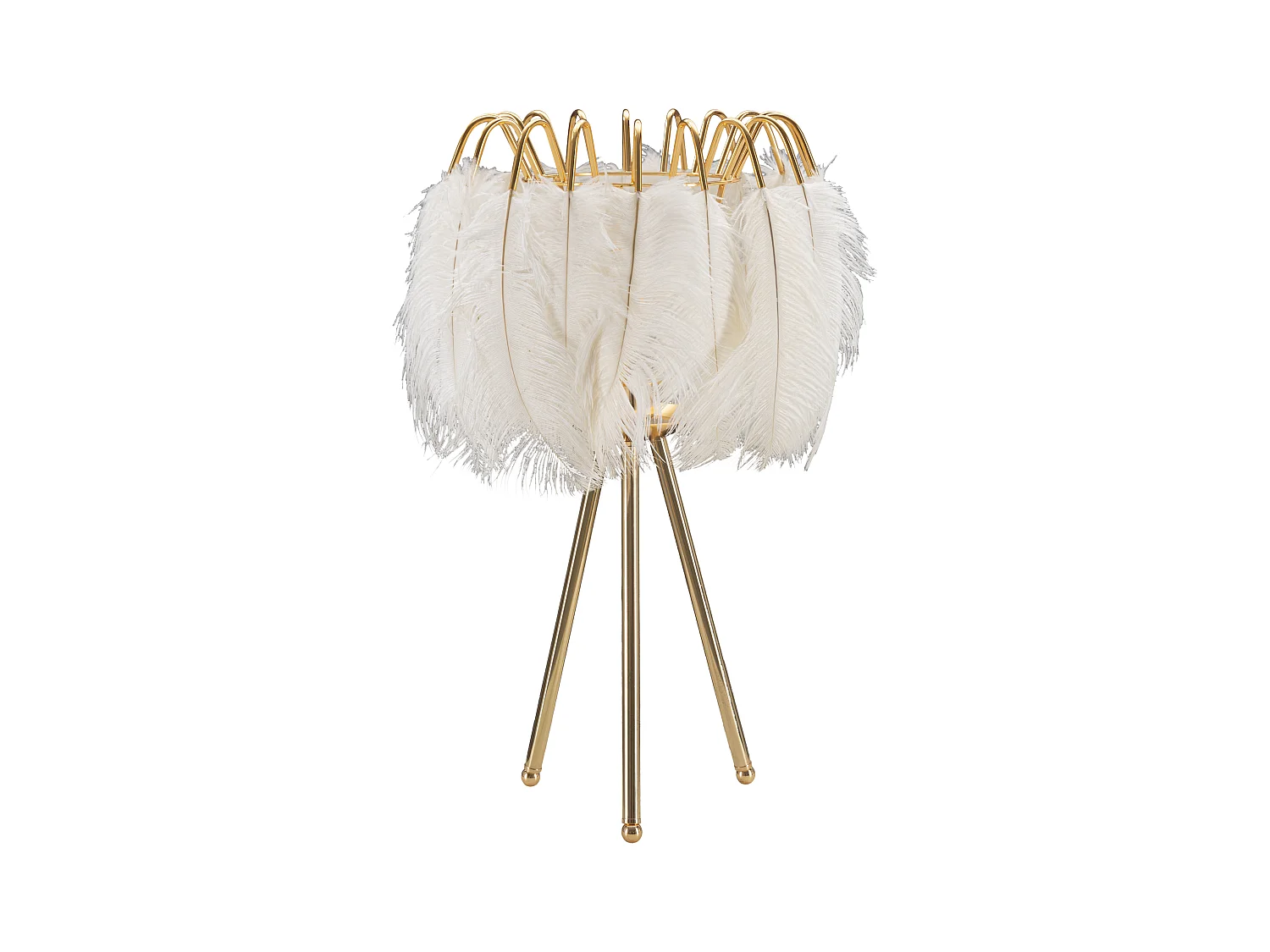 Lampe de table avec plumes blanches cm Ø 40x60