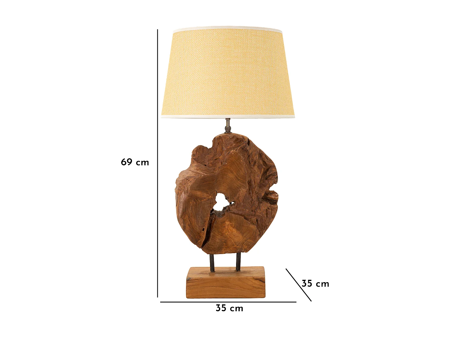 Lampe à Poser en Teck "Kepala" 69cm Marron