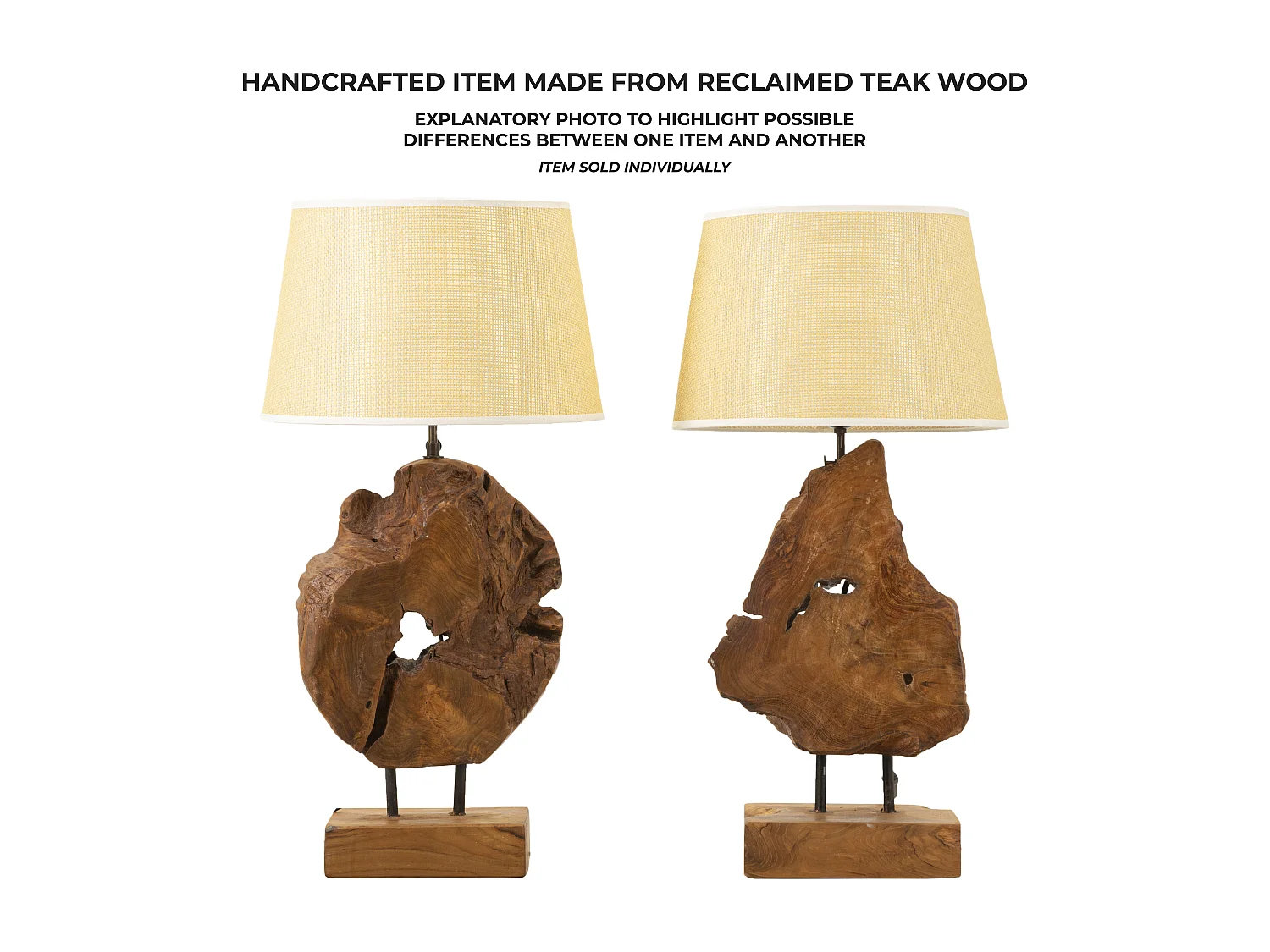 Lampe à Poser en Teck "Kepala" 69cm Marron