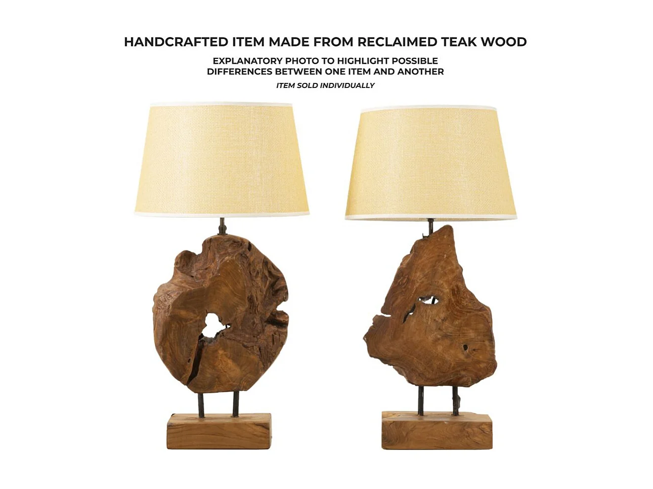 Lampe à Poser en Teck "Kepala" 69cm Marron