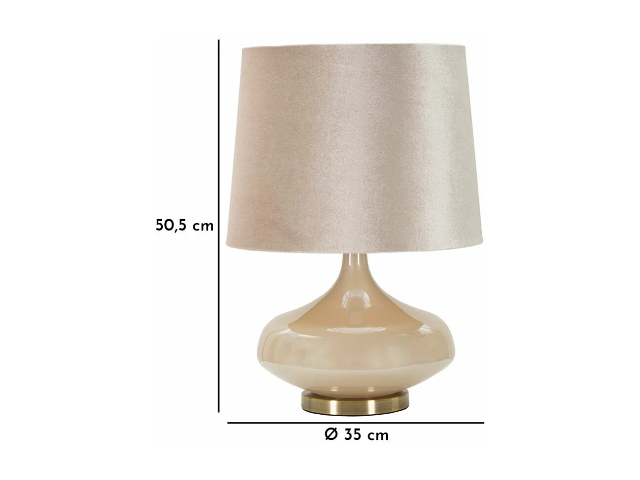 Lampe à Poser Design en Verre "Perly" 50cm Pearl