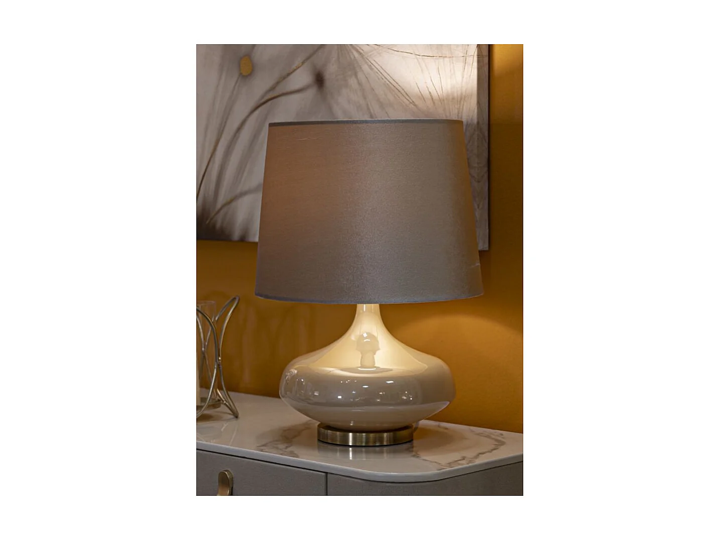 Lampe à Poser Design en Verre "Perly" 50cm Pearl