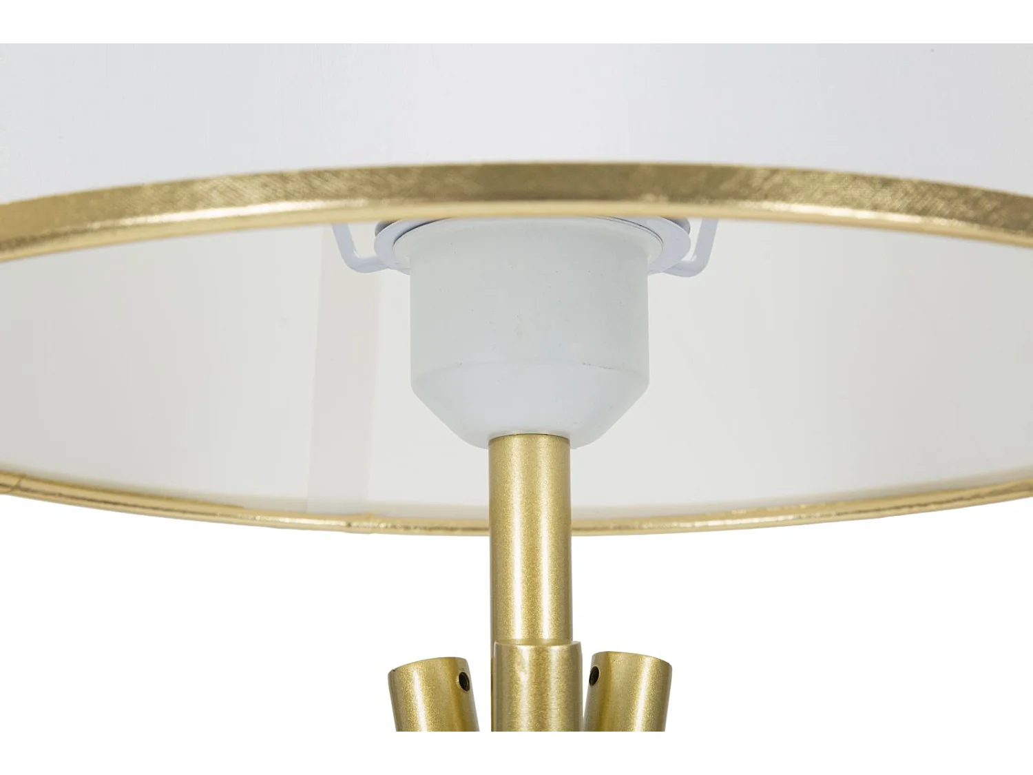 Lampada da tavolo in metallo bianco e oro cm  Ø 28x57