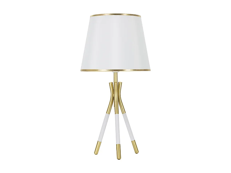 Lampada da tavolo in metallo bianco e oro cm  Ø 28x57