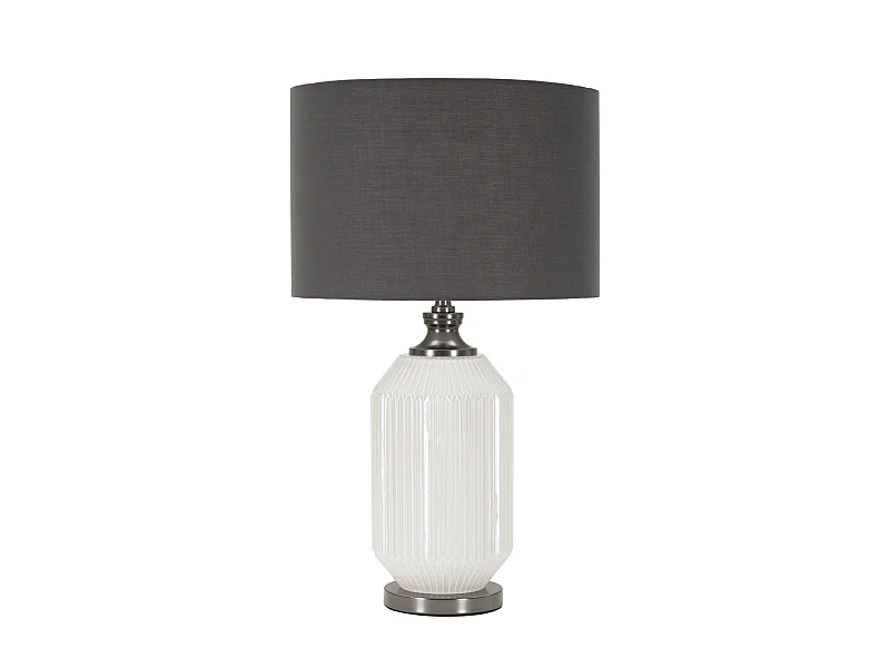 Lampe à Poser en Verre "Brighty" 65cm Blanc & Gris