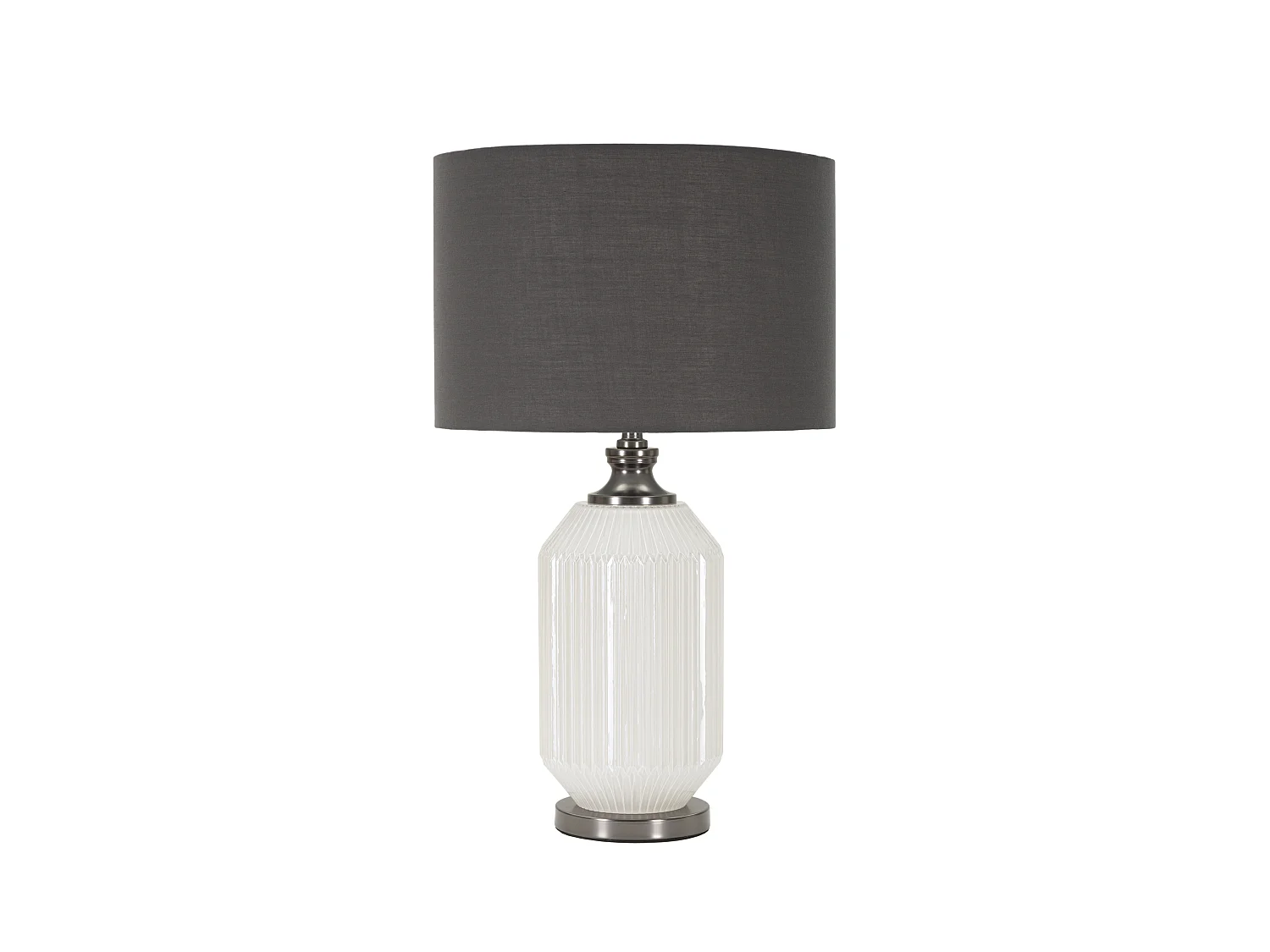 Lampe à Poser en Verre "Brighty" 65cm Blanc & Gris