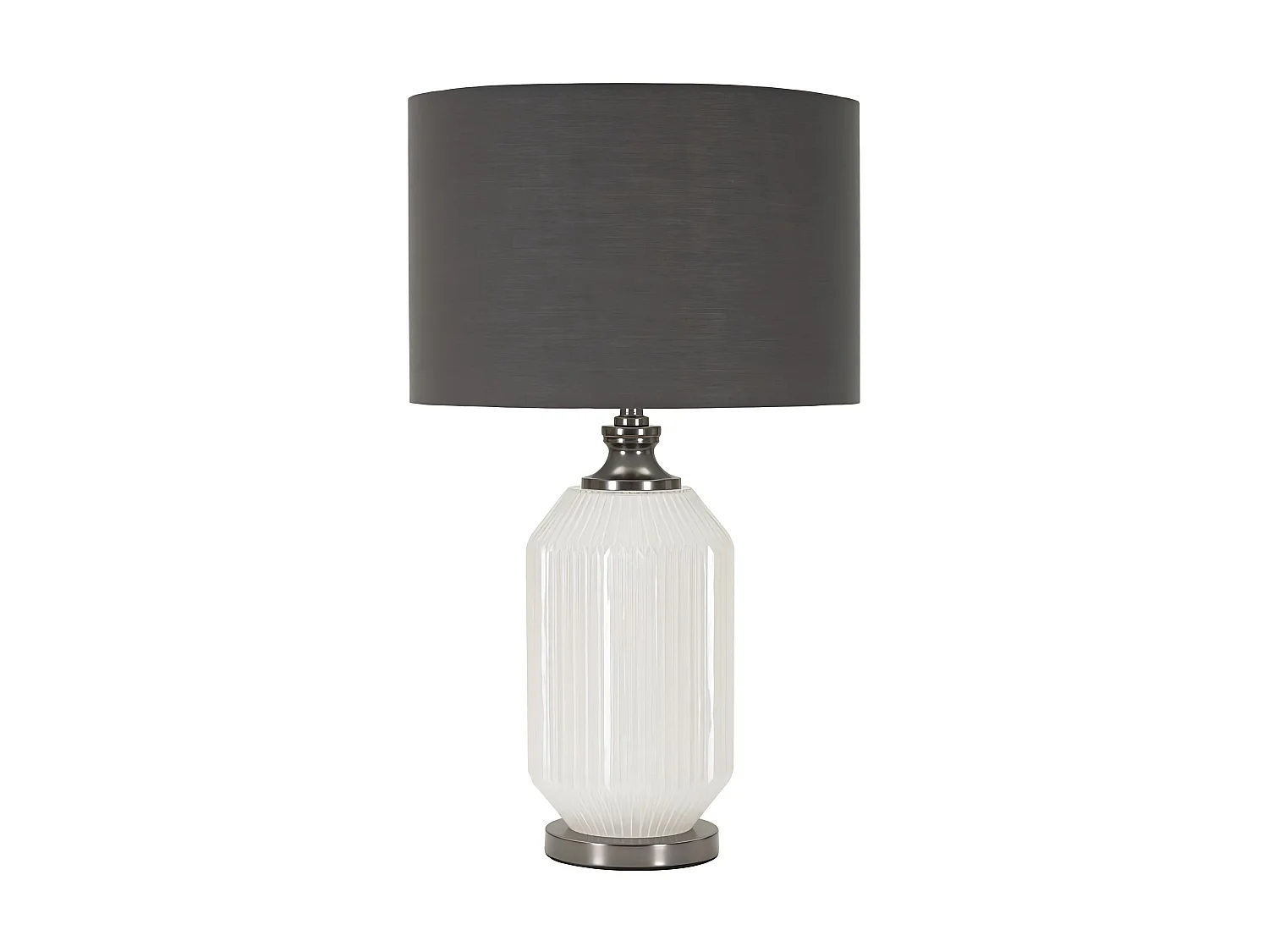 Lampe à Poser en Verre "Brighty" 65cm Blanc & Gris