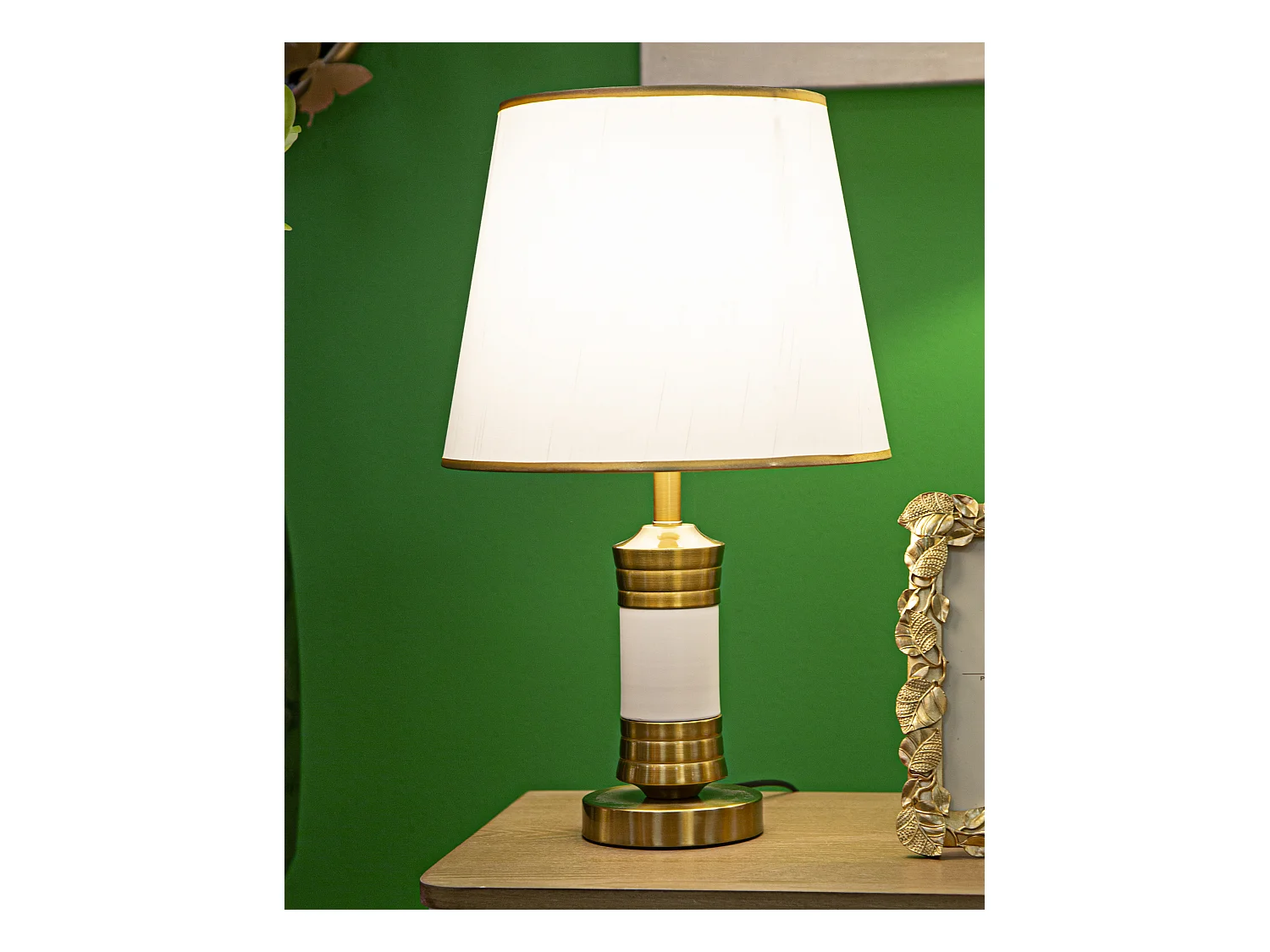 Lampe à Poser en Métal "Whity" 52cm Blanc & Or