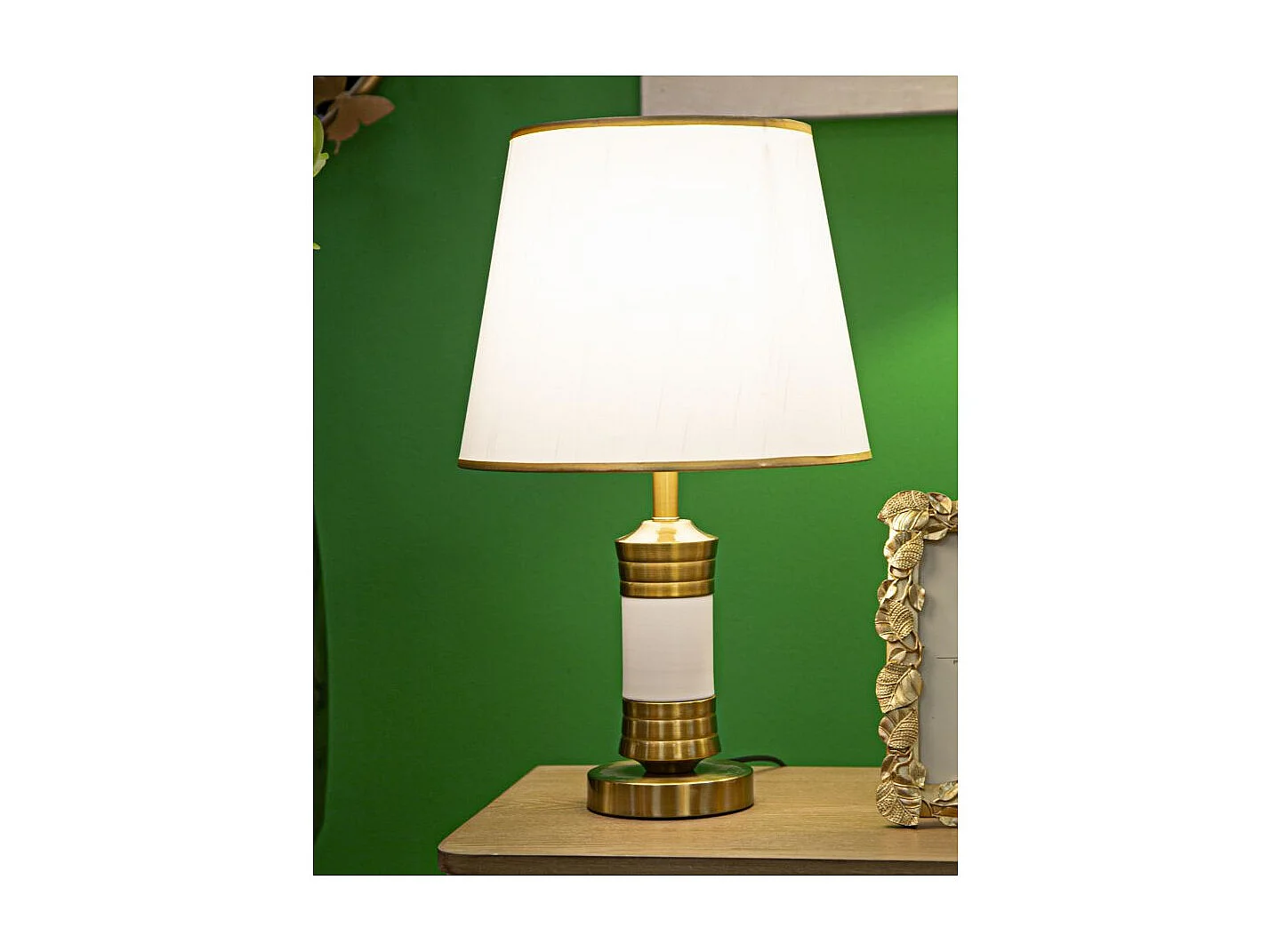 Lampe à Poser en Métal "Whity" 52cm Blanc & Or