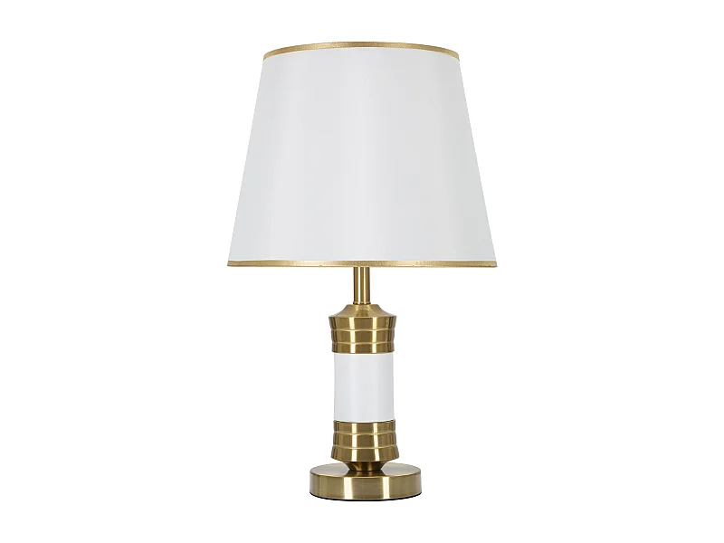 Lampe à Poser en Métal "Whity" 52cm Blanc & Or