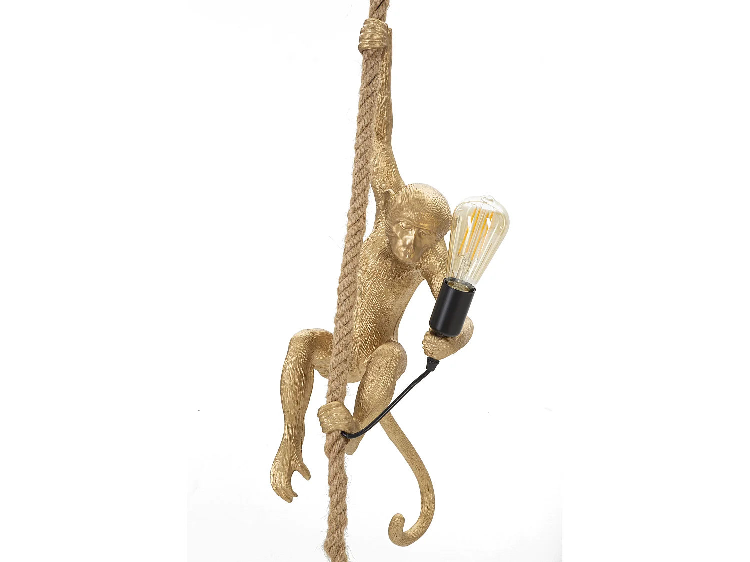 Lampe Suspension en Résine "Singe" 60cm Or