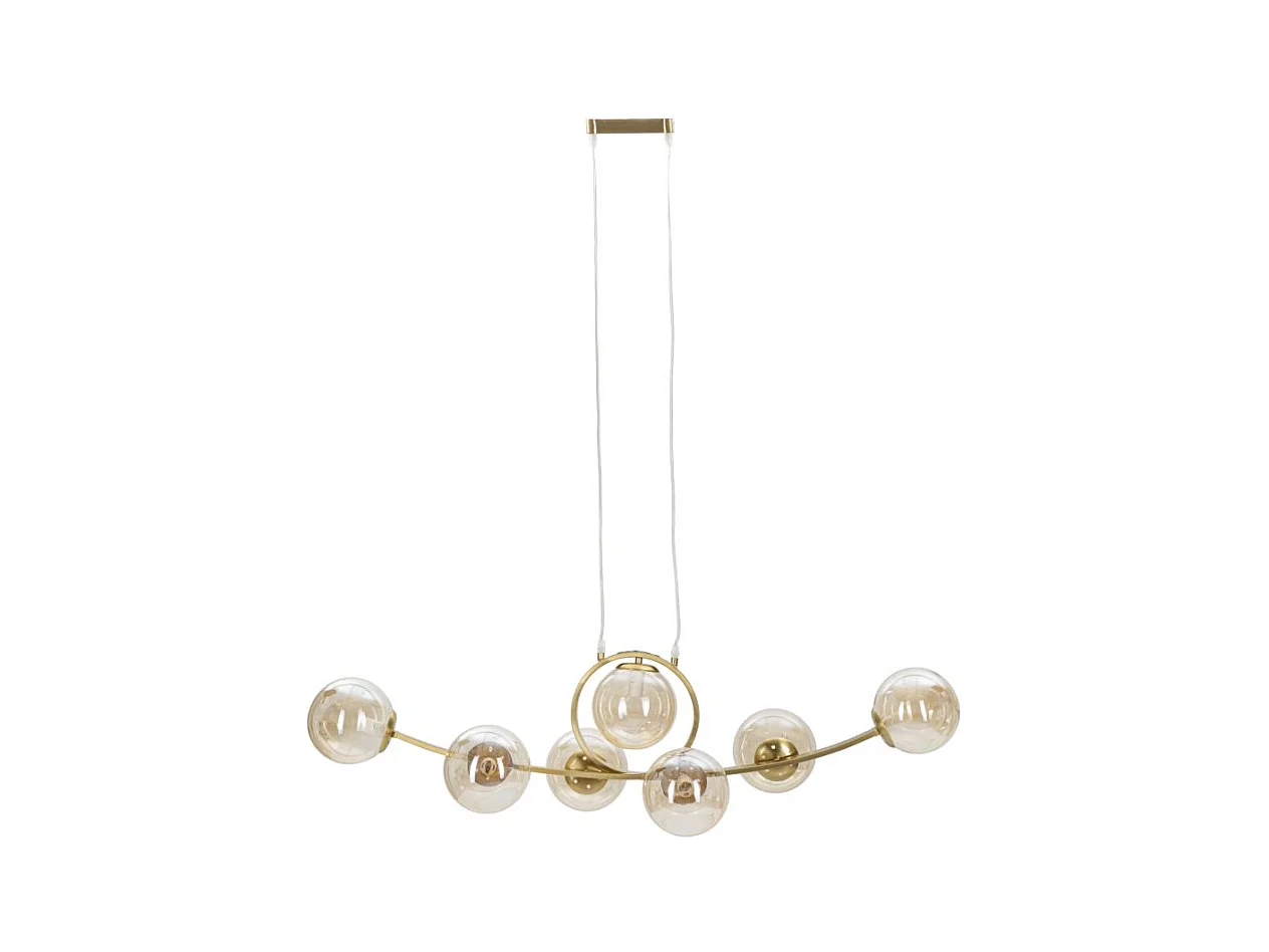 Lustre avec 7 sphères en verre 115x36x30 cm