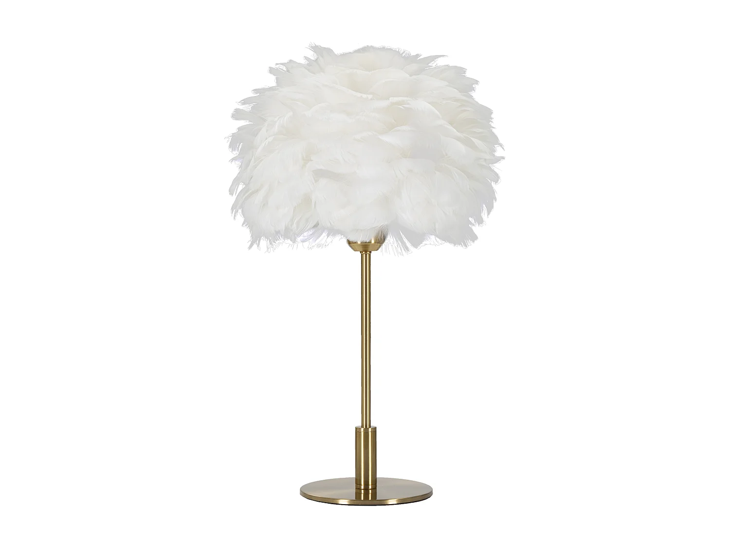 Lampe à Poser Imitation Plume "Ball" 50cm Or & Blanc
